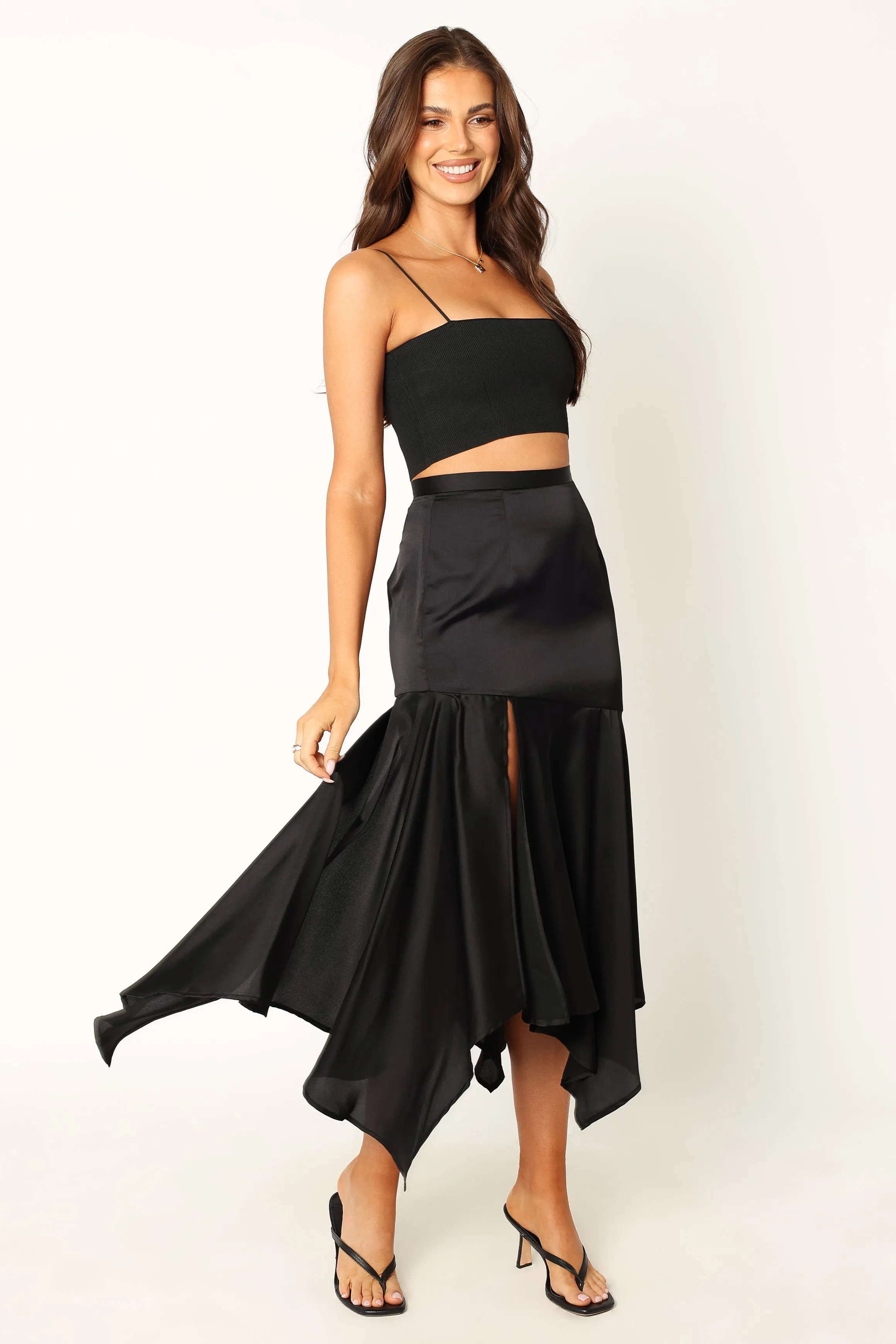 Jair Midi Skirt - Black sold by Petal & Pup