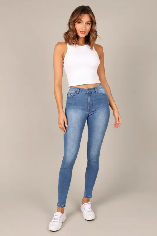 Heather Jeans - Mid Wash sold by Petal & Pup