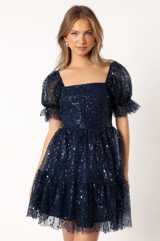 Karina Mini Dress - Navy sold by Petal & Pup