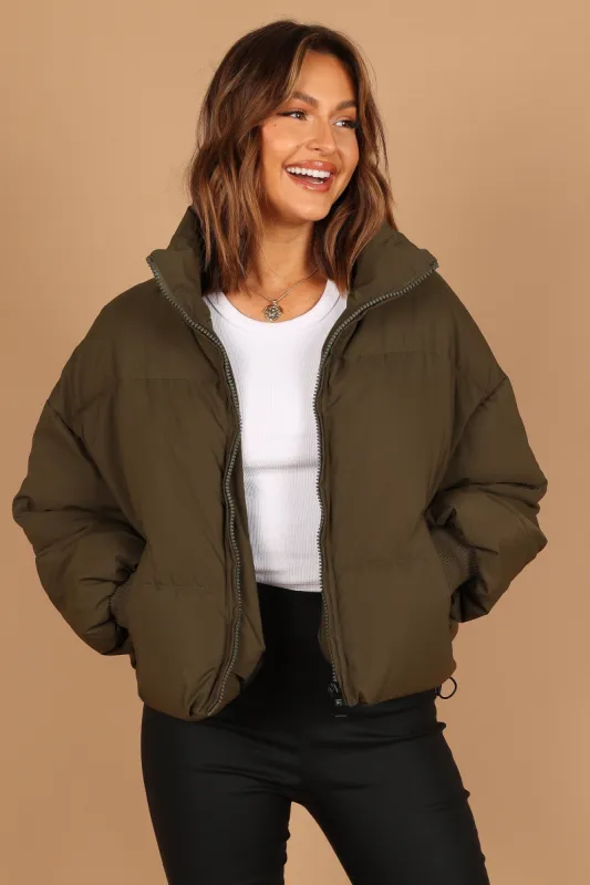 Edric Puffer Jacket - Olive sold by Petal & Pup