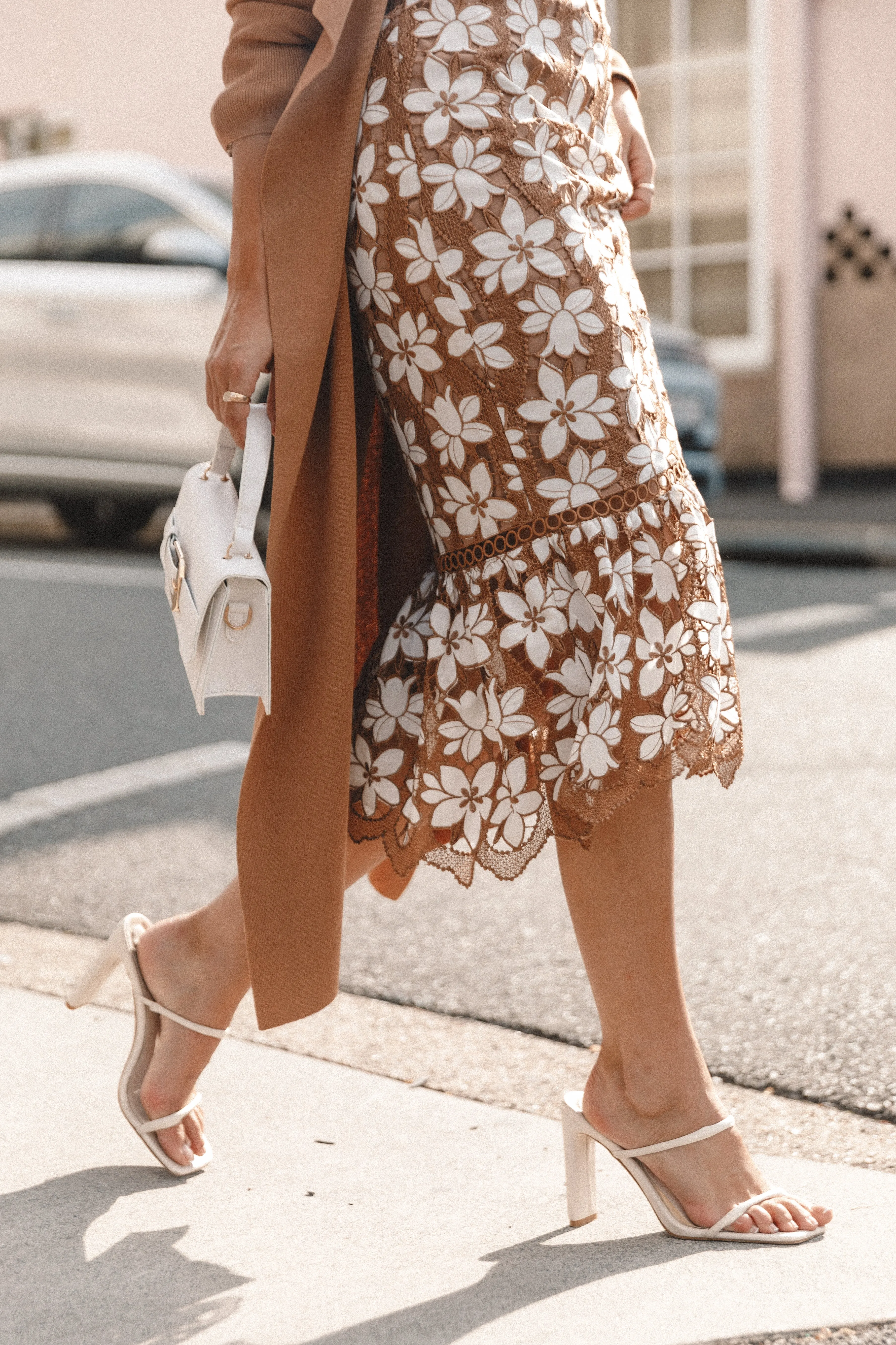 Pierre Long Sleeve Lace Maxi Dress - Mocha sold by Petal & Pup product image thumbnail 2