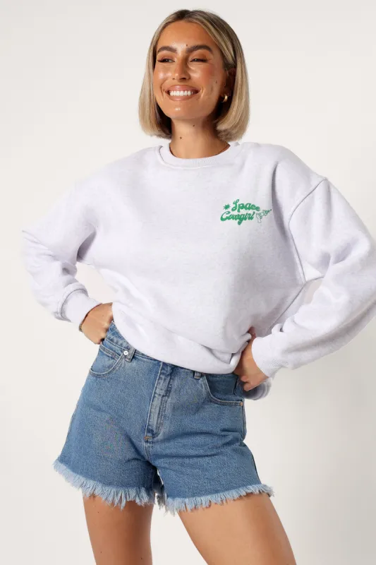 Alora Space Cowgirl Sweatshirt - Heather Grey sold by Petal & Pup