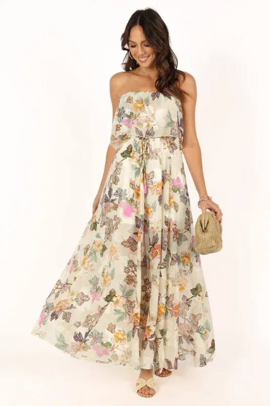 Flora Maxi Dress - Ivory Multi sold by Petal & Pup