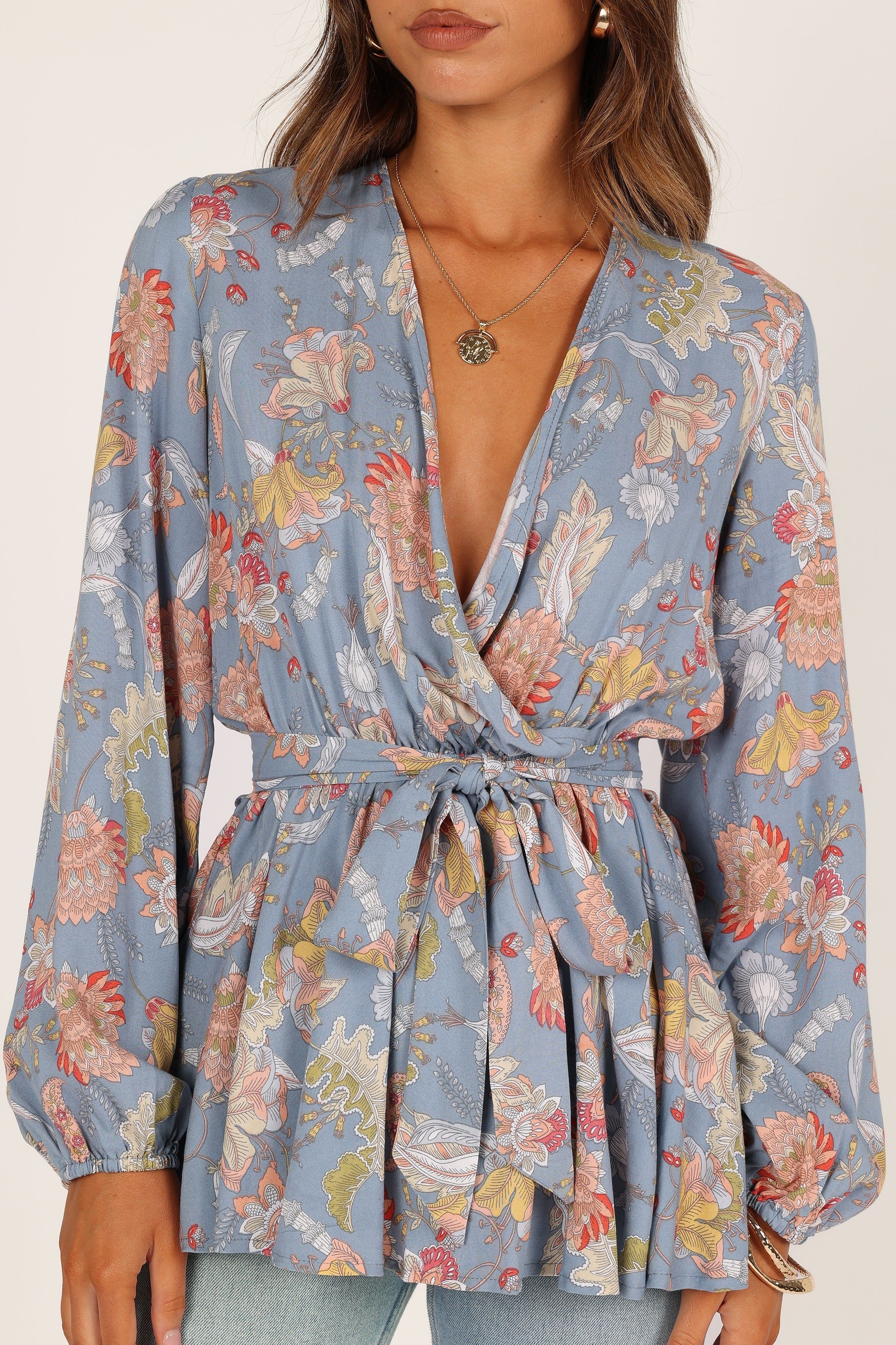 Bellevue Top - Blue Floral sold by Petal & Pup product image thumbnail 4
