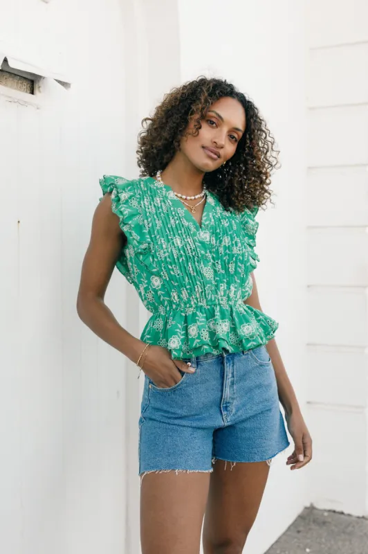 Alayna Top - Green sold by Petal & Pup