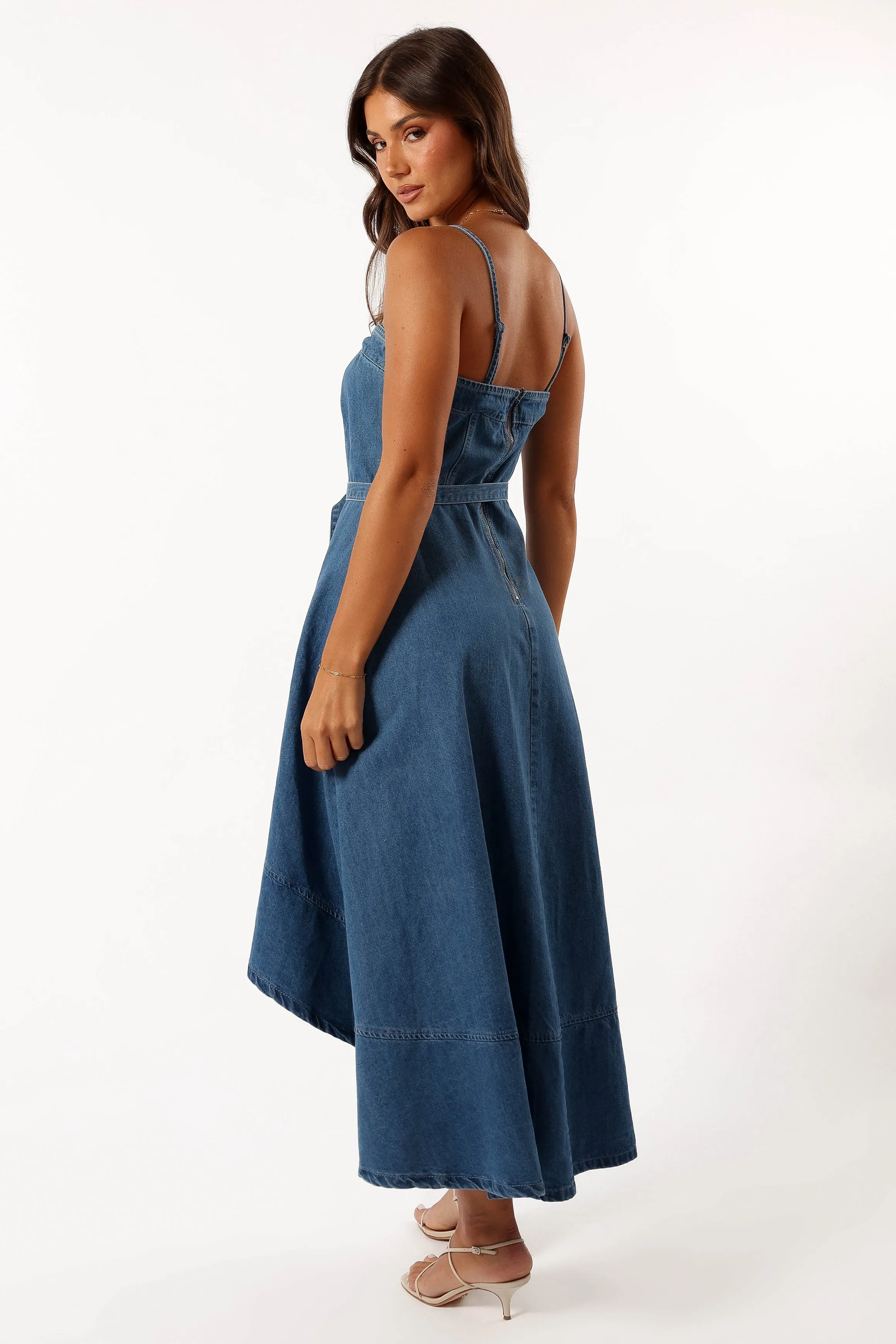 Cyrus Belted Midi Dress - Denim sold by Petal & Pup product image thumbnail 4