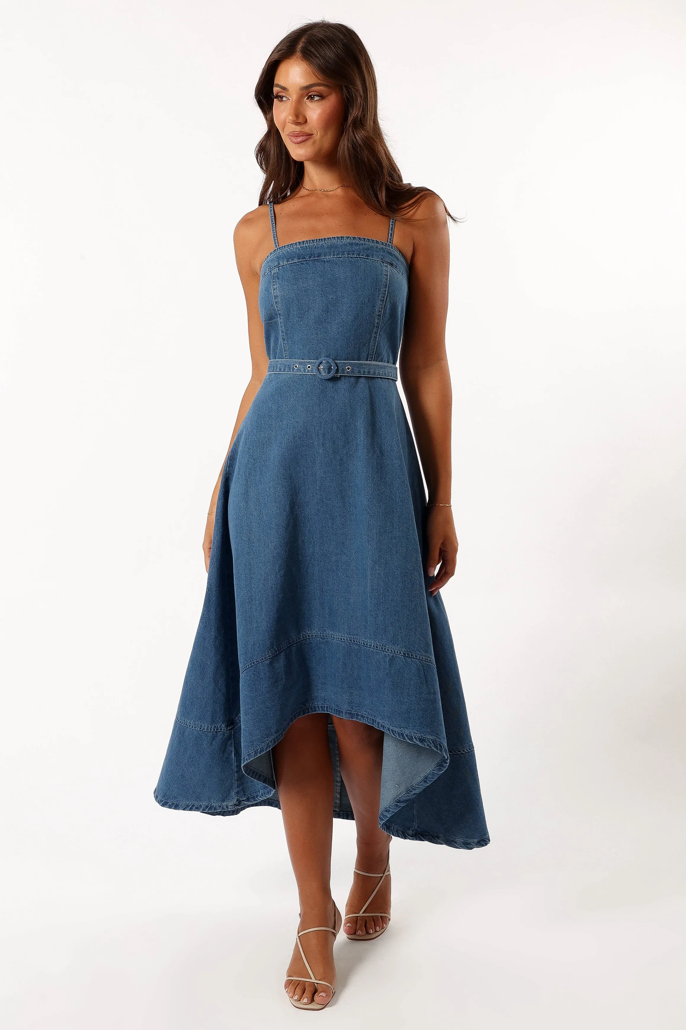 Cyrus Belted Midi Dress - Denim sold by Petal & Pup product image thumbnail 2