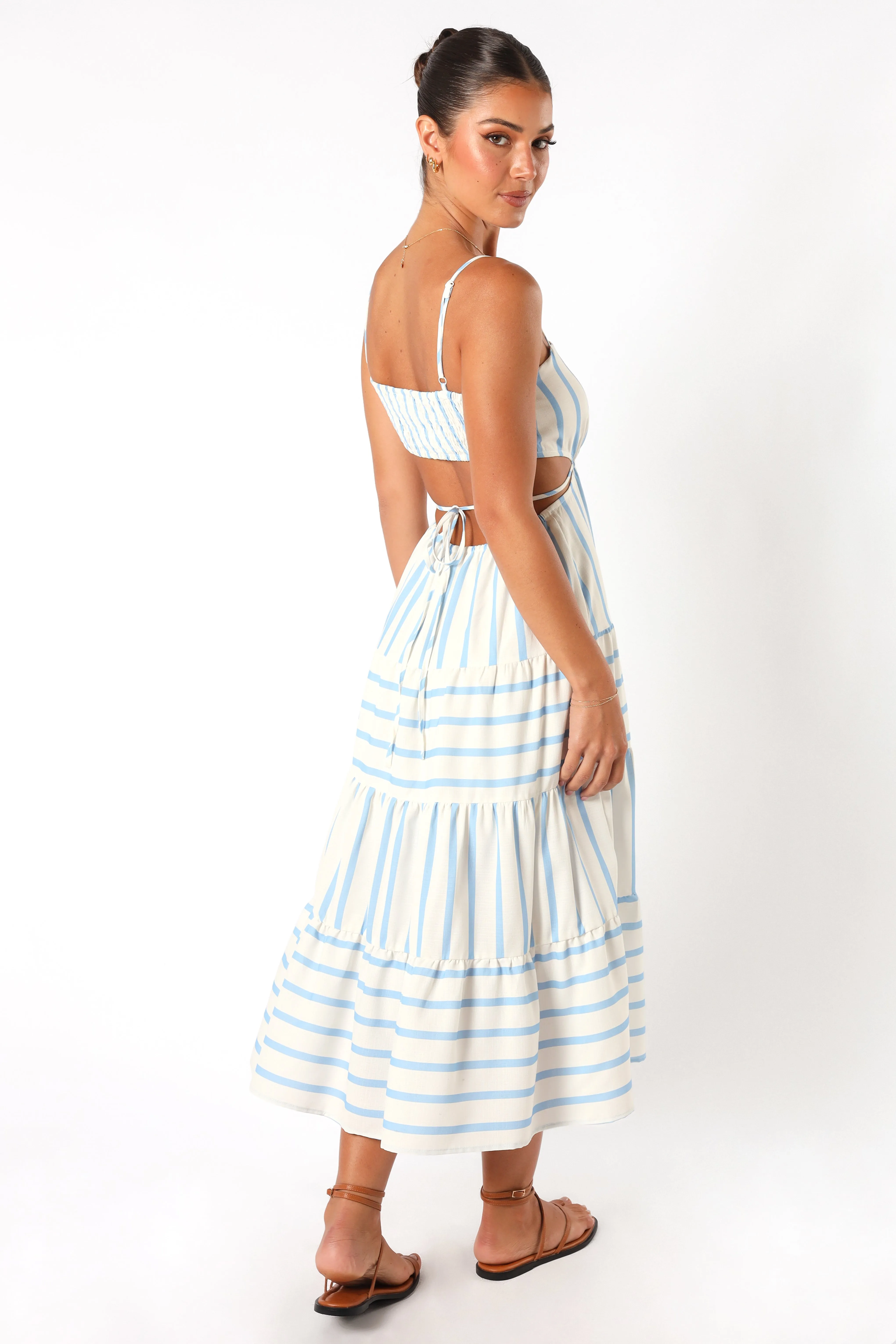Evelin Midi Dress - Blue Stripe sold by Petal & Pup product image thumbnail 4