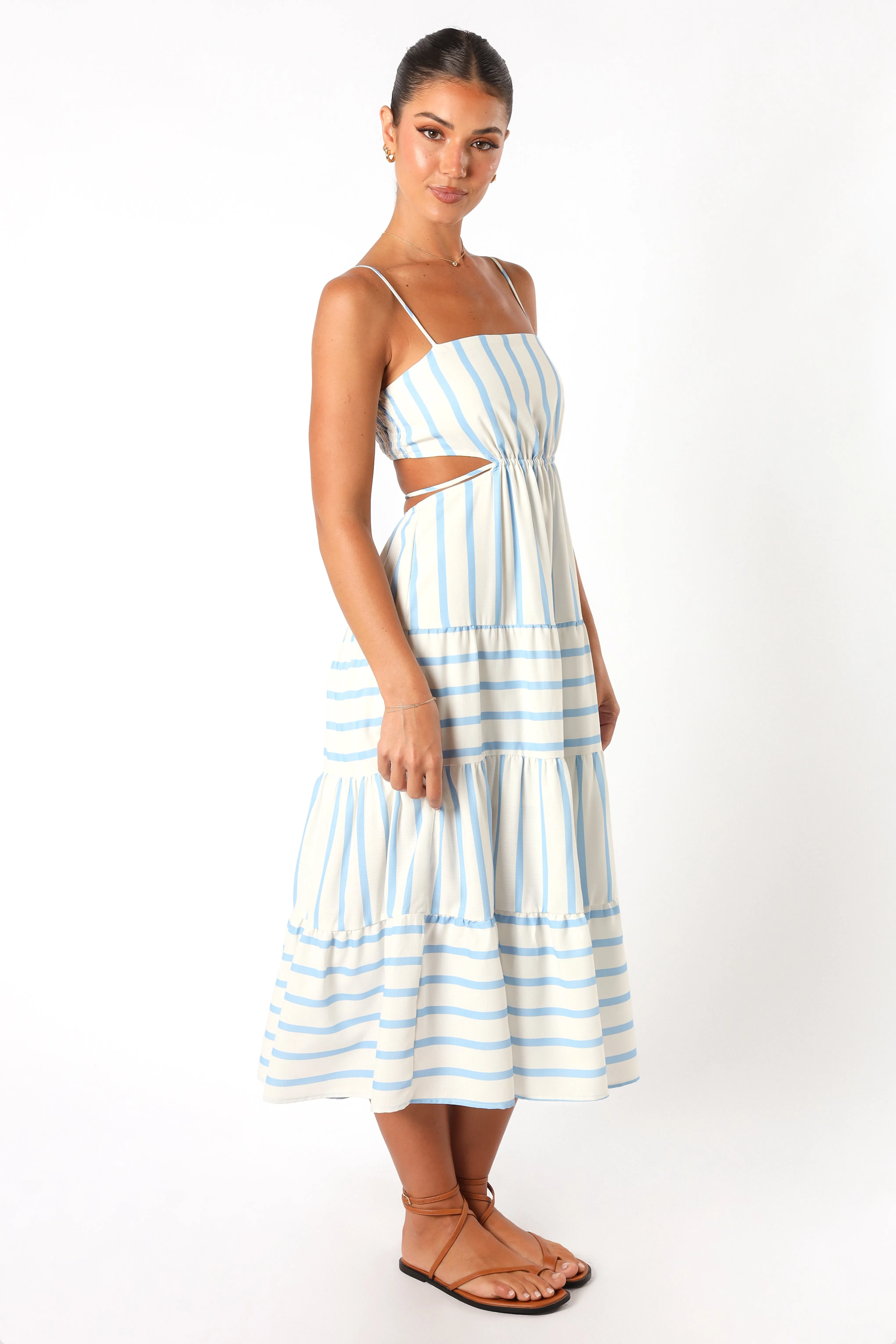 Evelin Midi Dress - Blue Stripe sold by Petal & Pup product image thumbnail 5