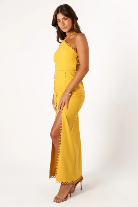 Zola Halterneck Maxi Dress - Dandelion sold by Petal & Pup