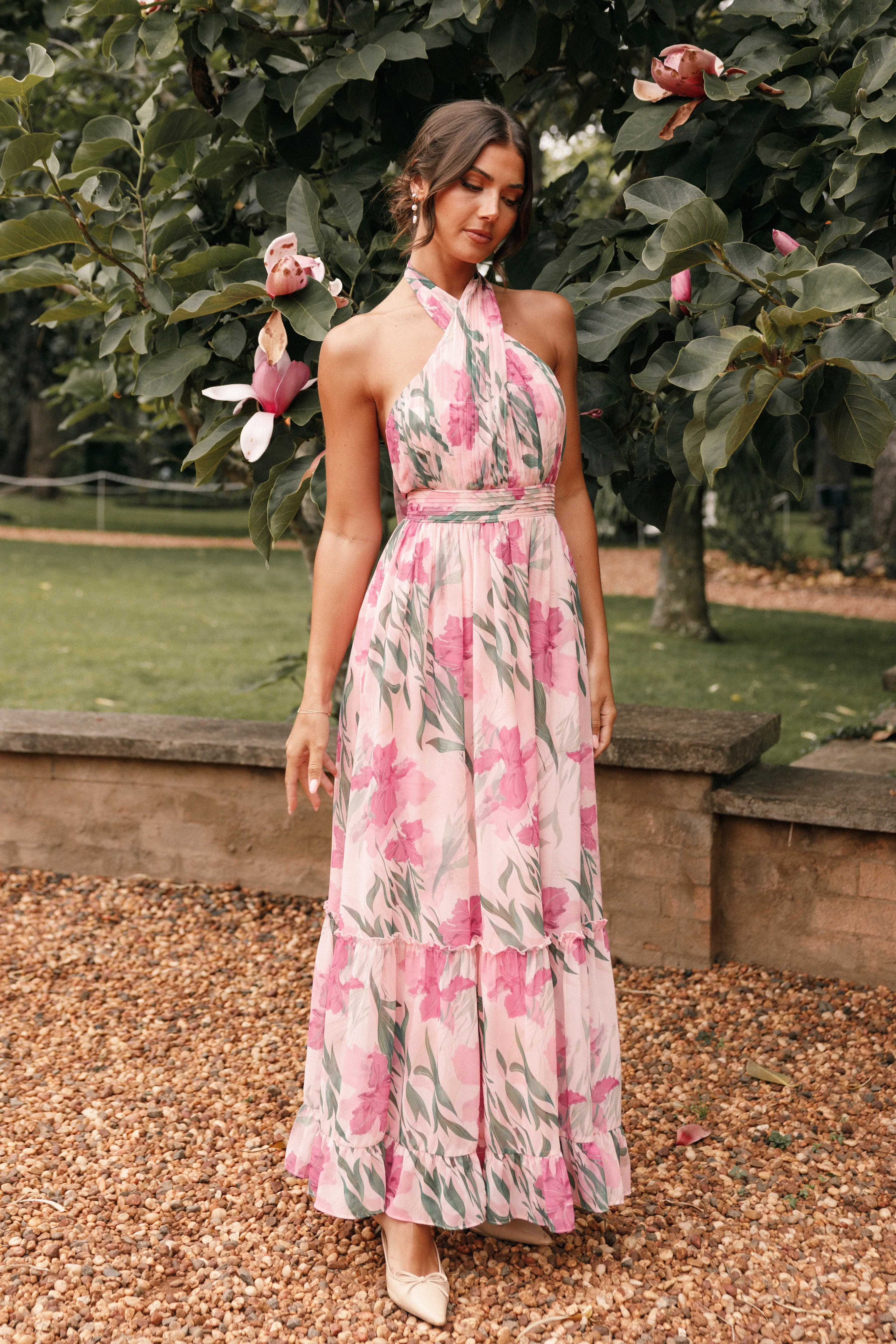 Lennon Halterneck Maxi Dress - Pink Floral sold by Petal & Pup product image thumbnail 4
