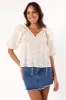 Iris Ruffled Top - Cream sold by Petal & Pup