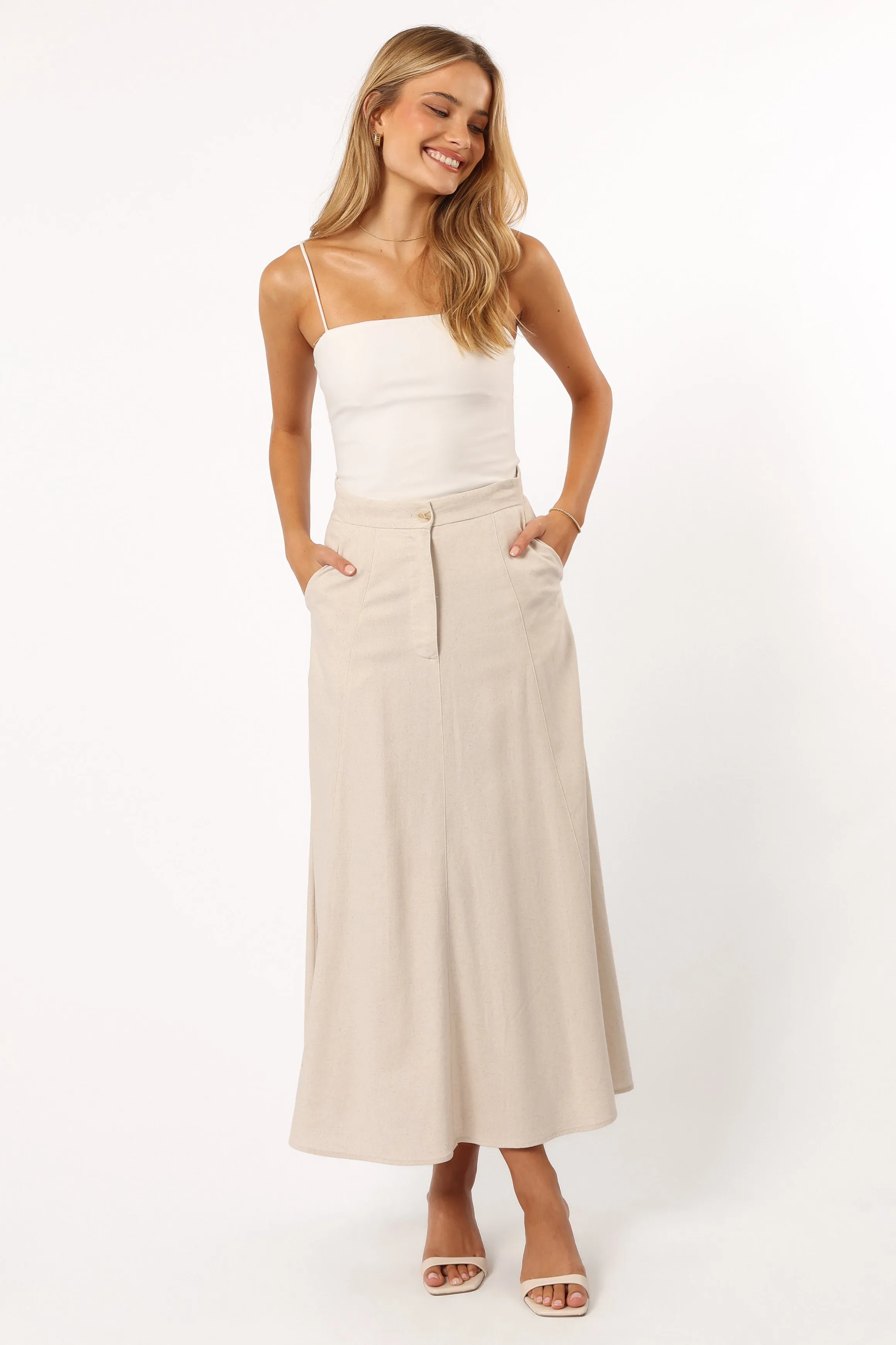 Odetta Maxi Skirt - Oatmeal sold by Petal & Pup product image thumbnail 3