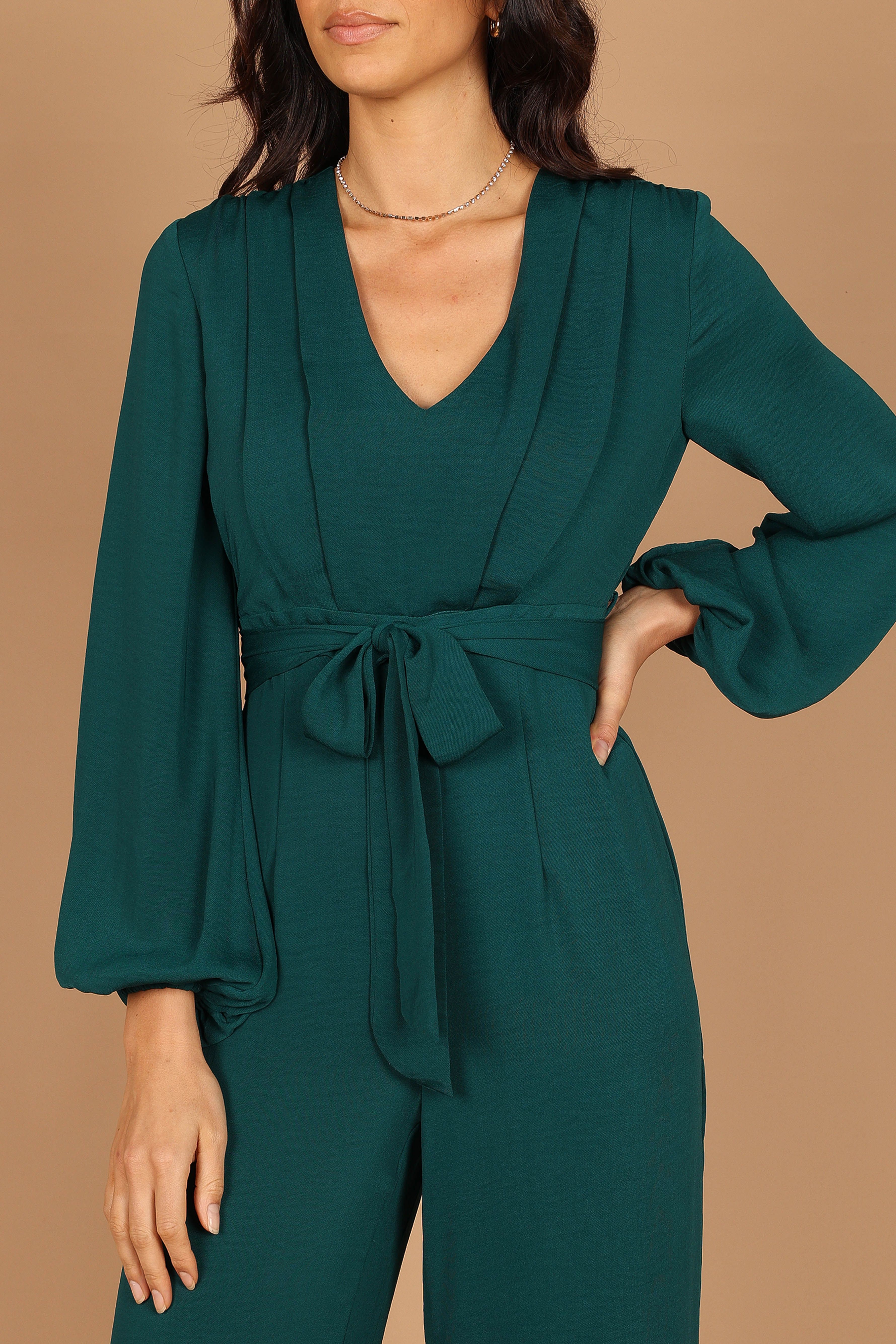 Leilani Tie Waist Jumpsuit - Emerald sold by Petal & Pup product image thumbnail 2