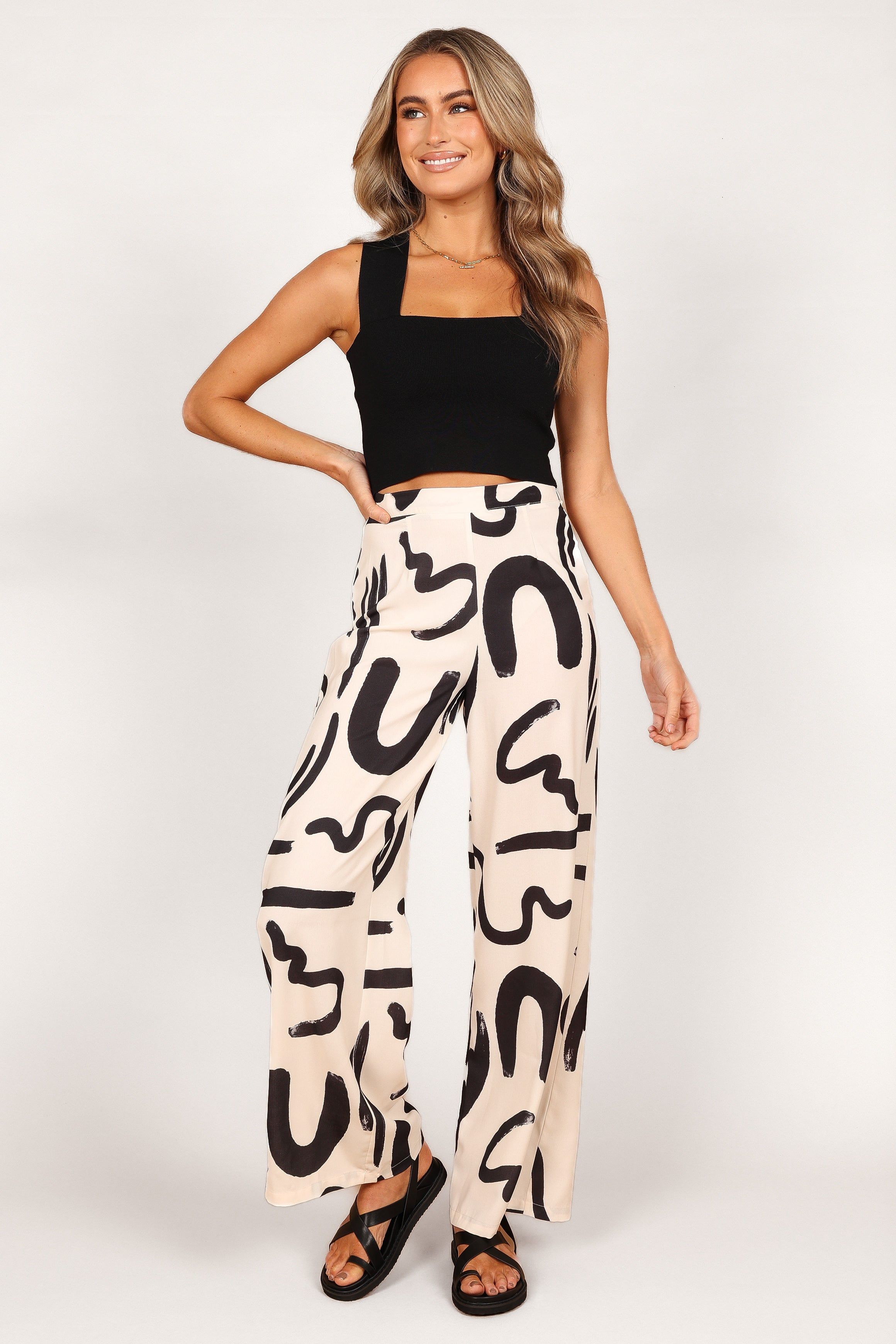 York Pant - Sand / Black sold by Petal & Pup