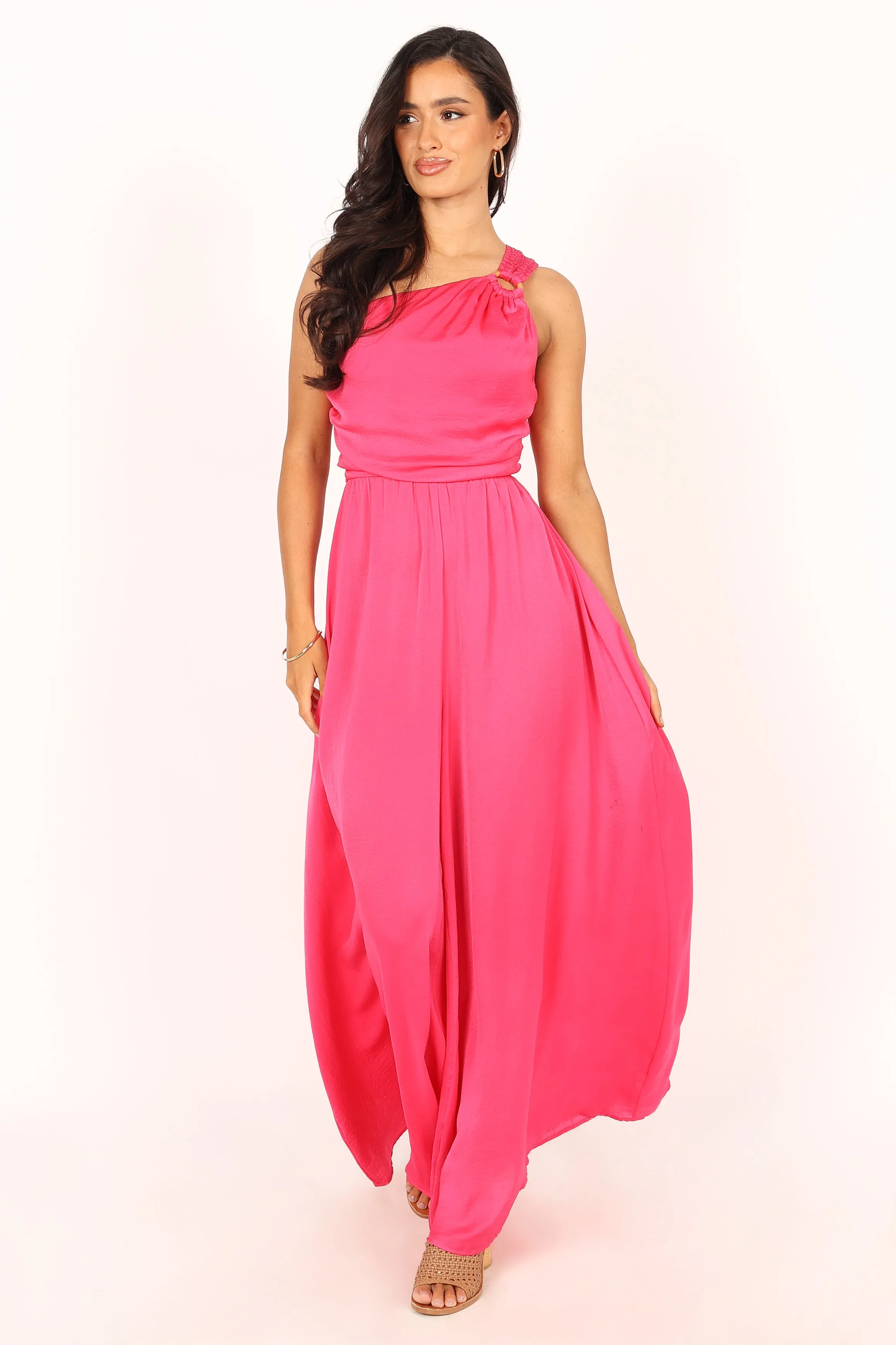 Sunanda One Shoulder Jumpsuit - Fuchsia sold by Petal & Pup product image thumbnail 3