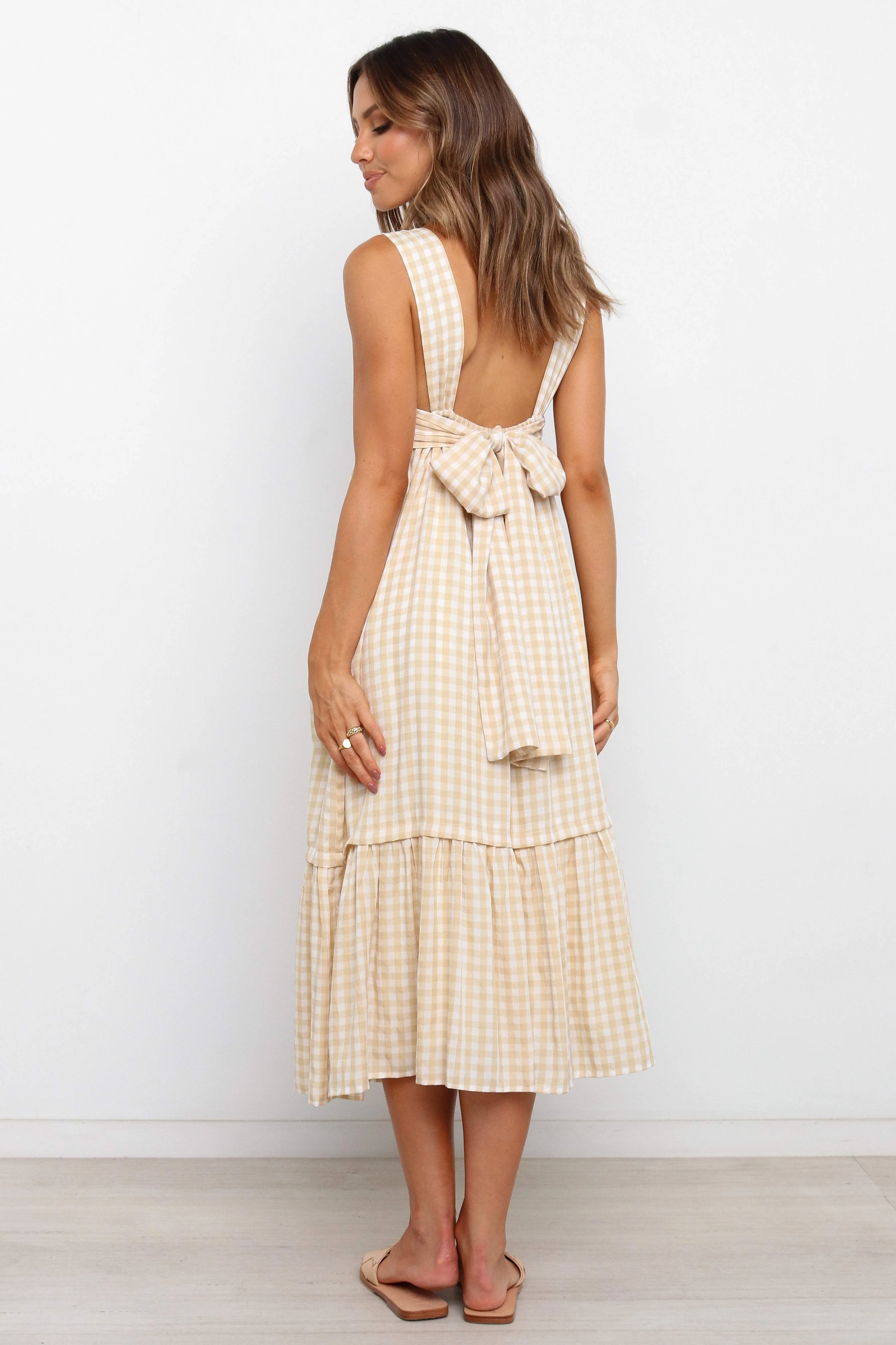 Prudence Dress - Beige Gingham sold by Petal & Pup product image thumbnail 2