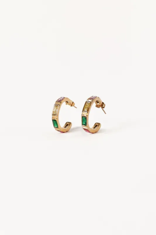 Bailee Hoop Earrings - Gold Multi sold by Petal & Pup