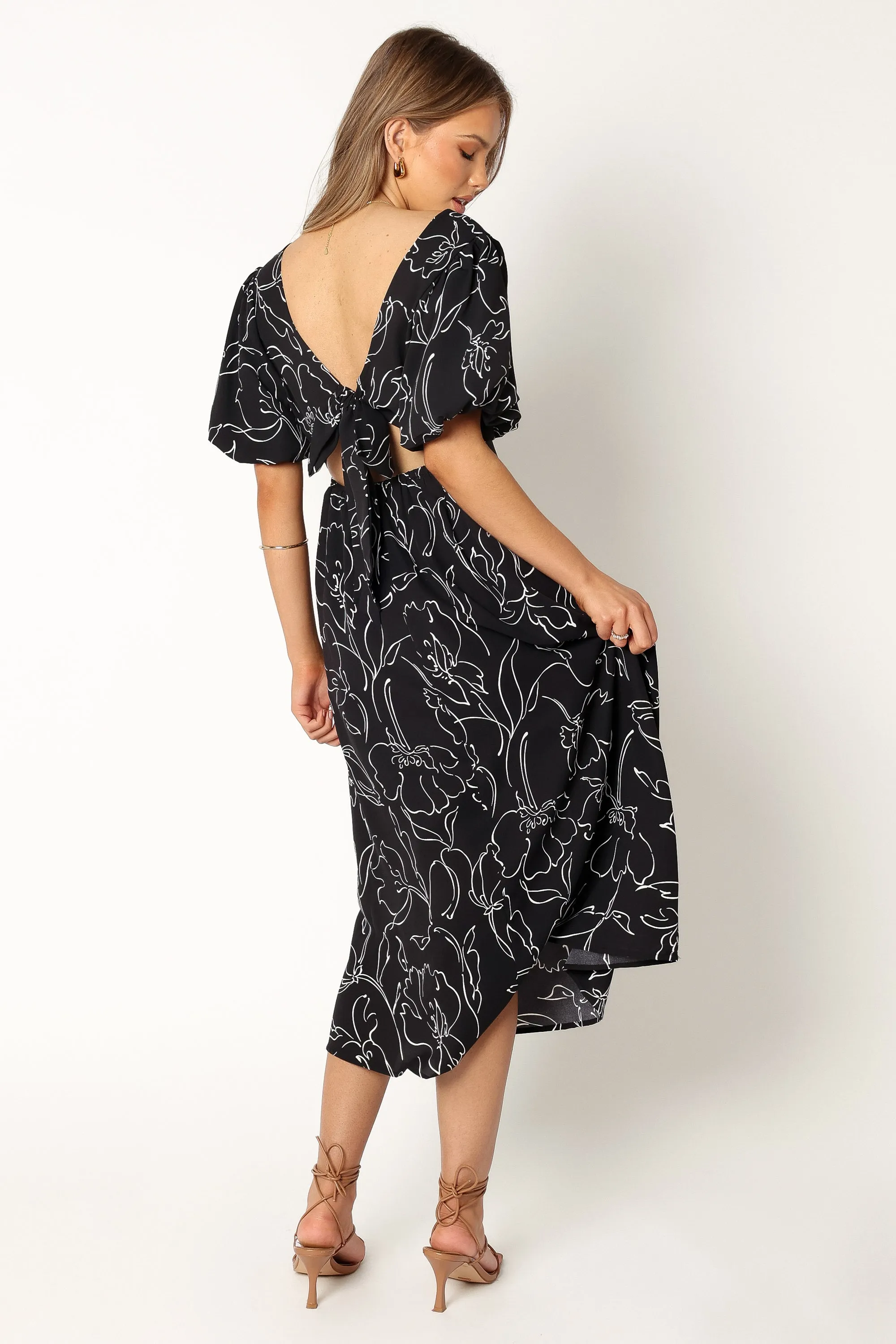 Hallie Midi Dress - Black White sold by Petal & Pup product image thumbnail 5