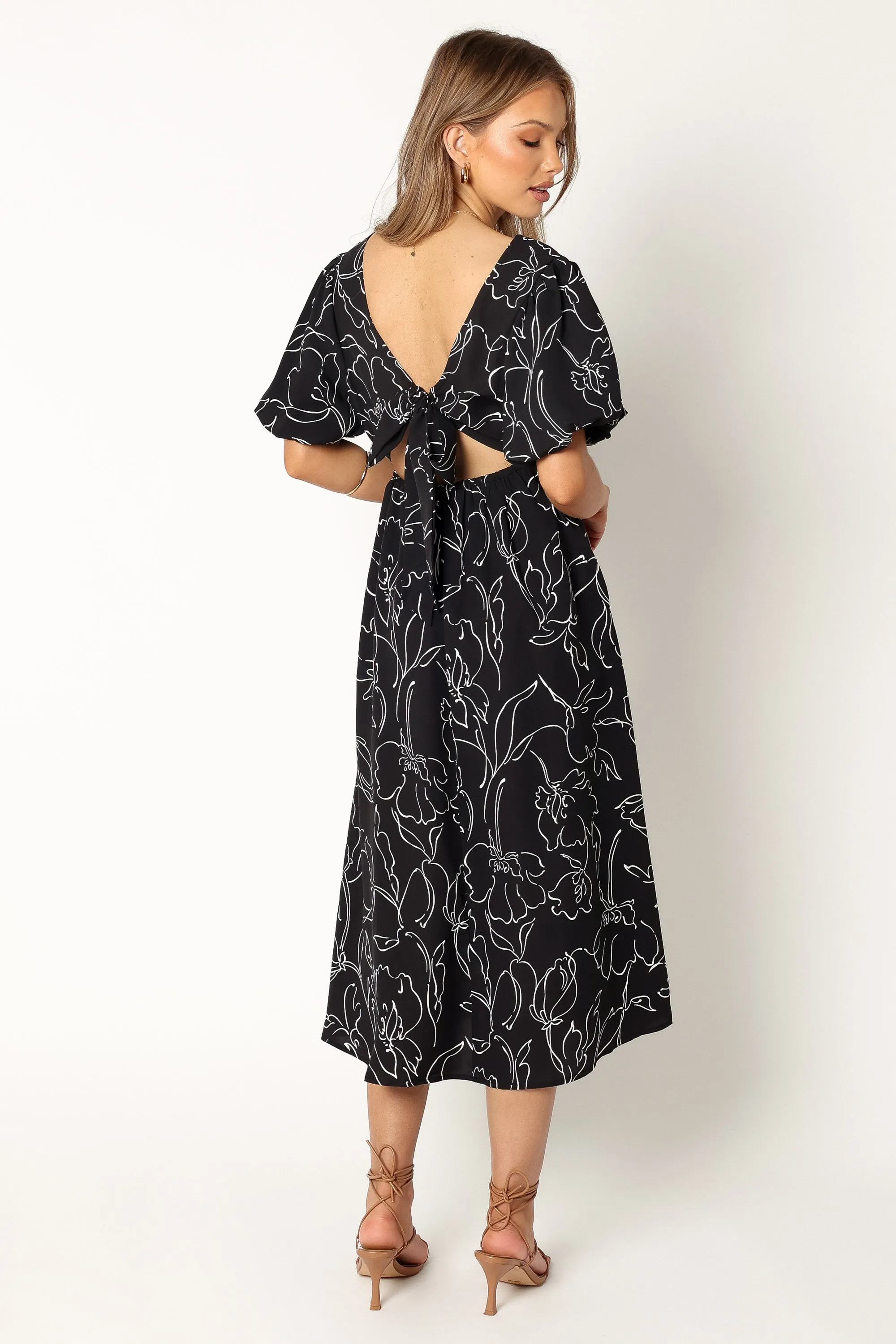 Hallie Midi Dress - Black White sold by Petal & Pup product image thumbnail 4