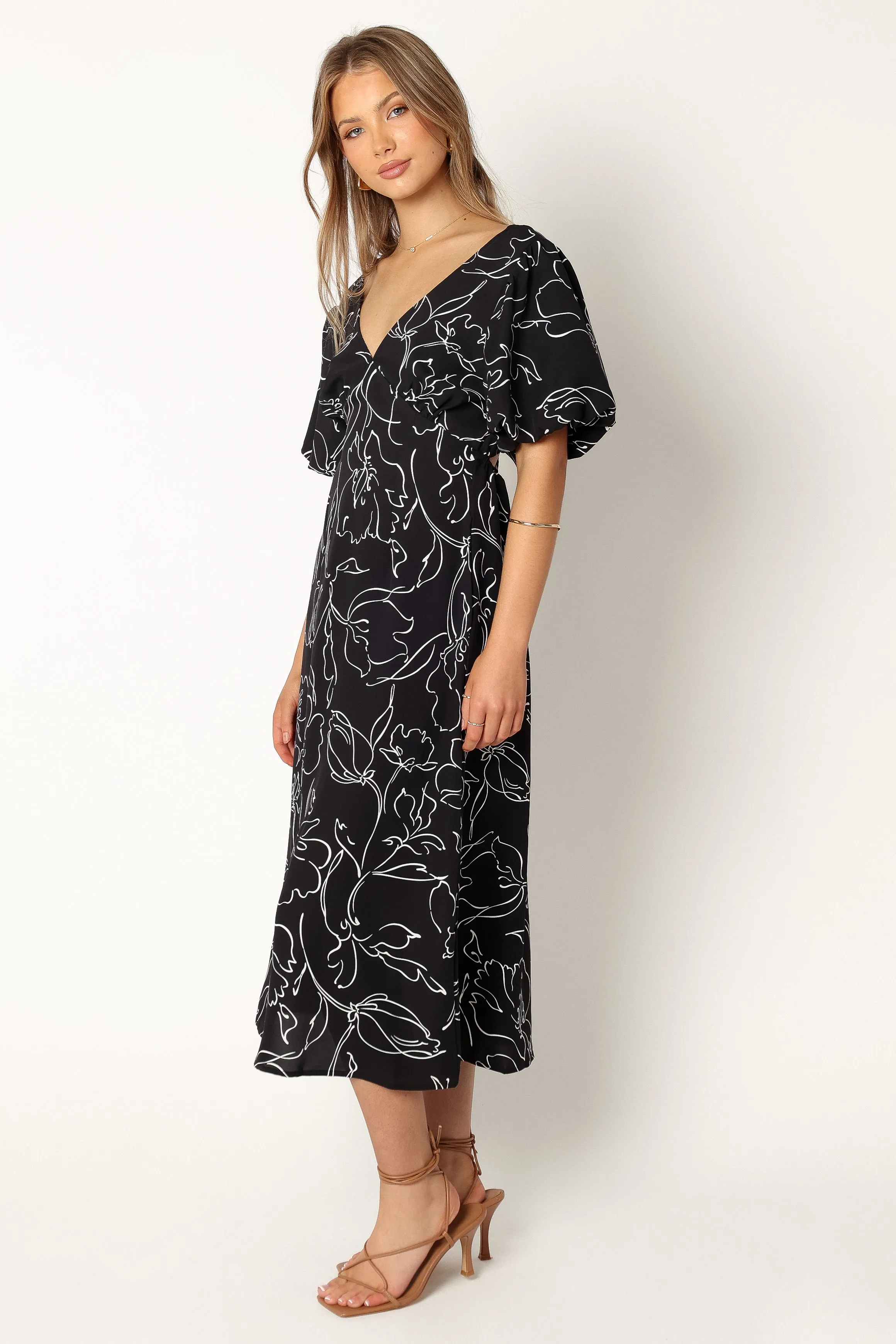 Hallie Midi Dress - Black White sold by Petal & Pup product image thumbnail 3