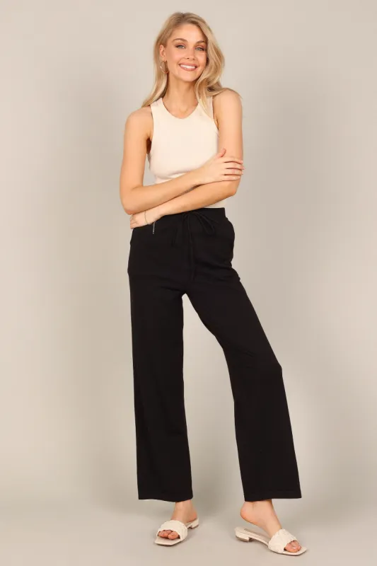 Penelope Knitted Wide Leg Lounge Pants - Black sold by Petal & Pup
