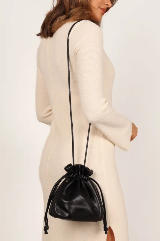 Poppy Drawstring Bag - Black sold by Petal & Pup