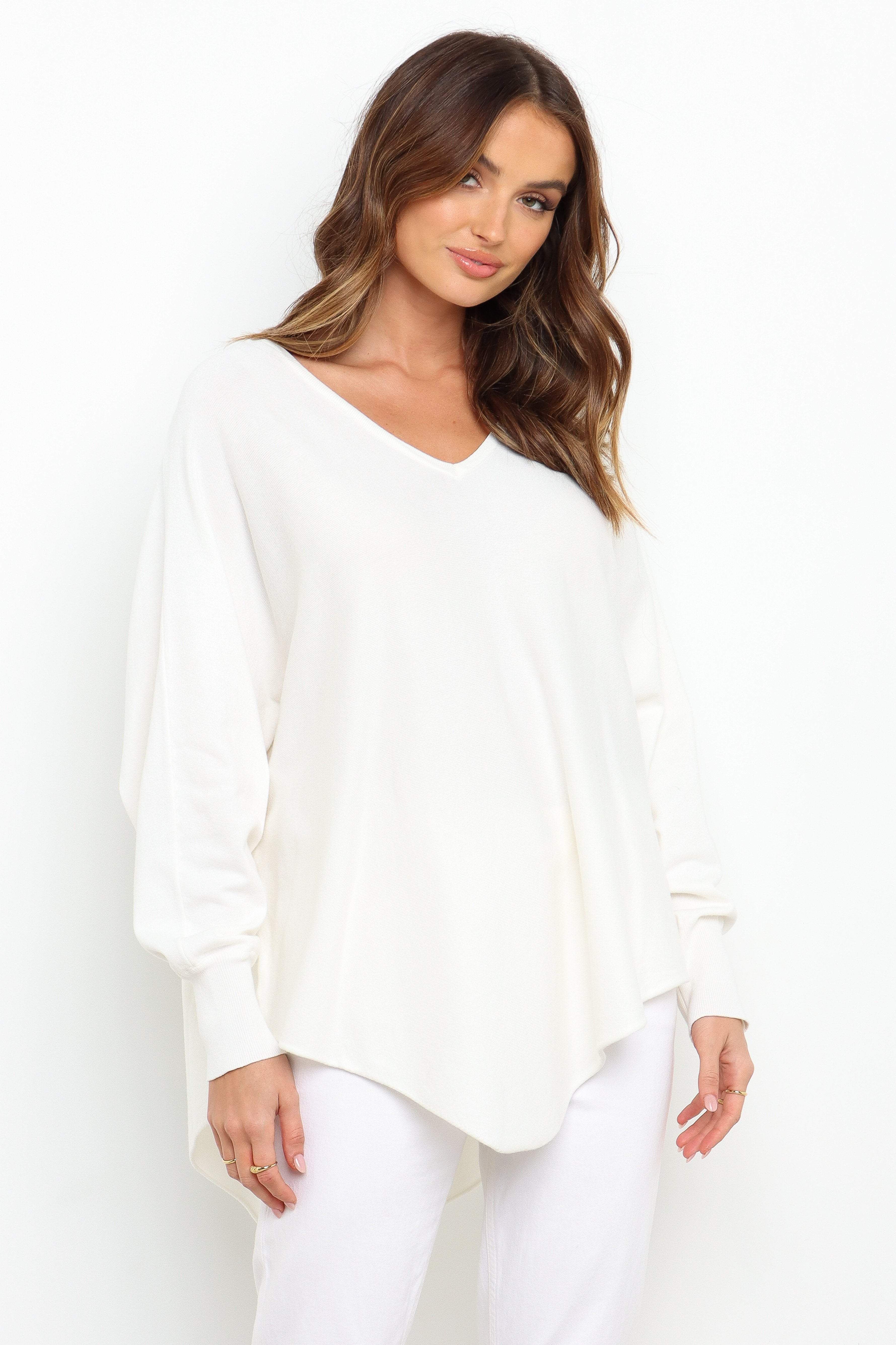 Murphy Knit Sweater - White sold by Petal & Pup