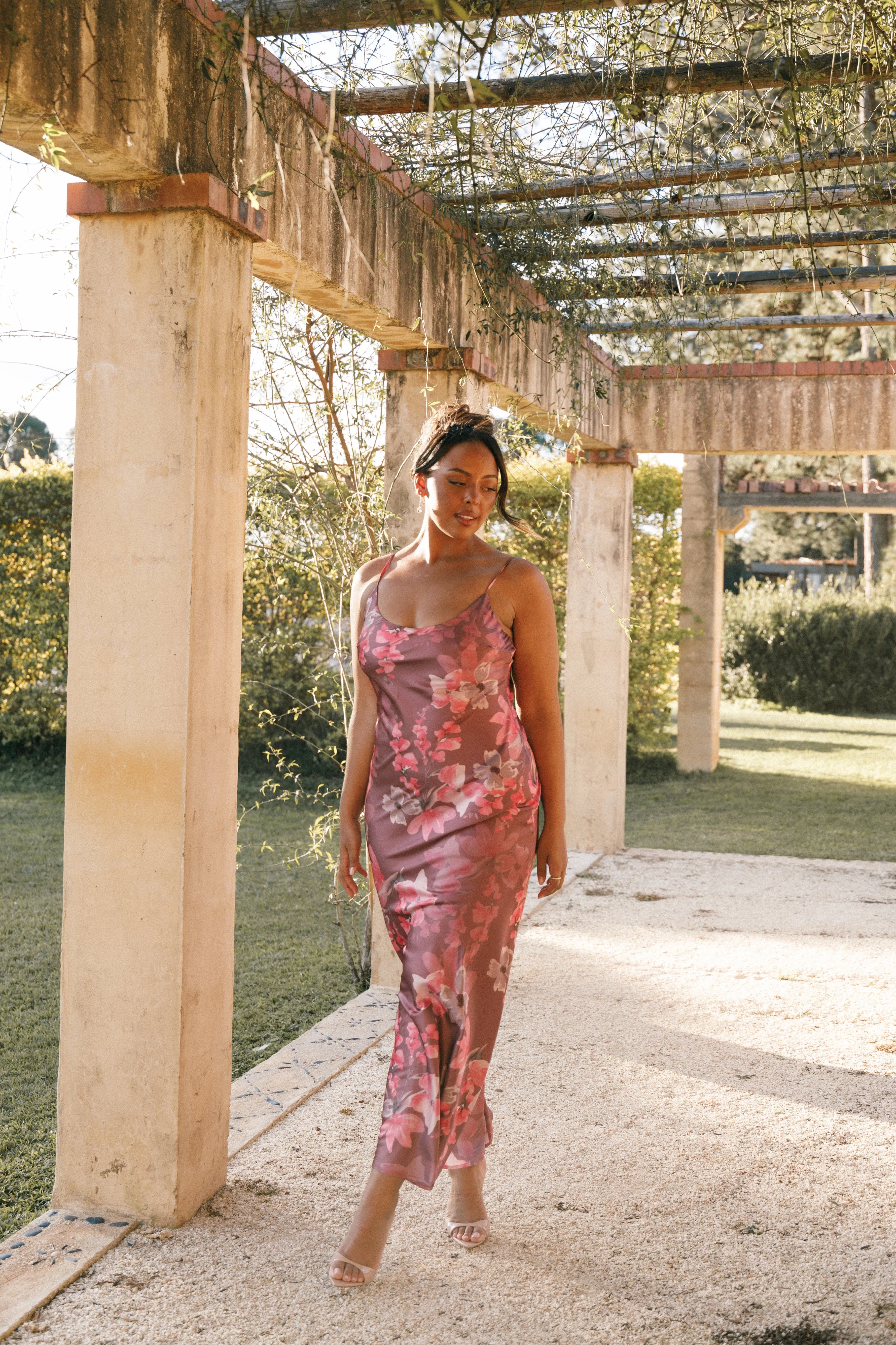 Jamie Maxi Slip Dress - Dark Rose Floral sold by Petal & Pup