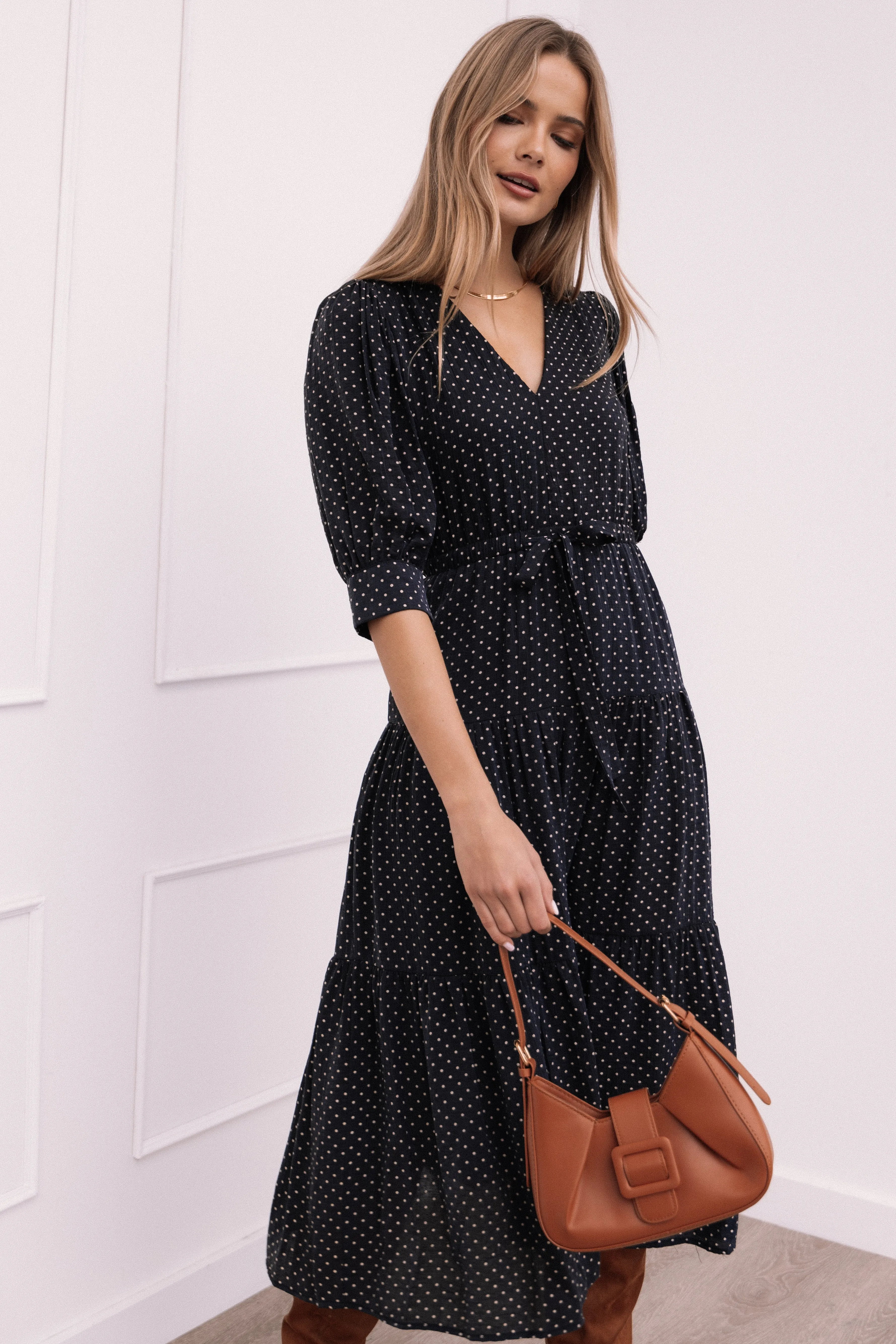 Moscow Midi Dress - Black Polka Dot sold by Petal & Pup product image thumbnail 2