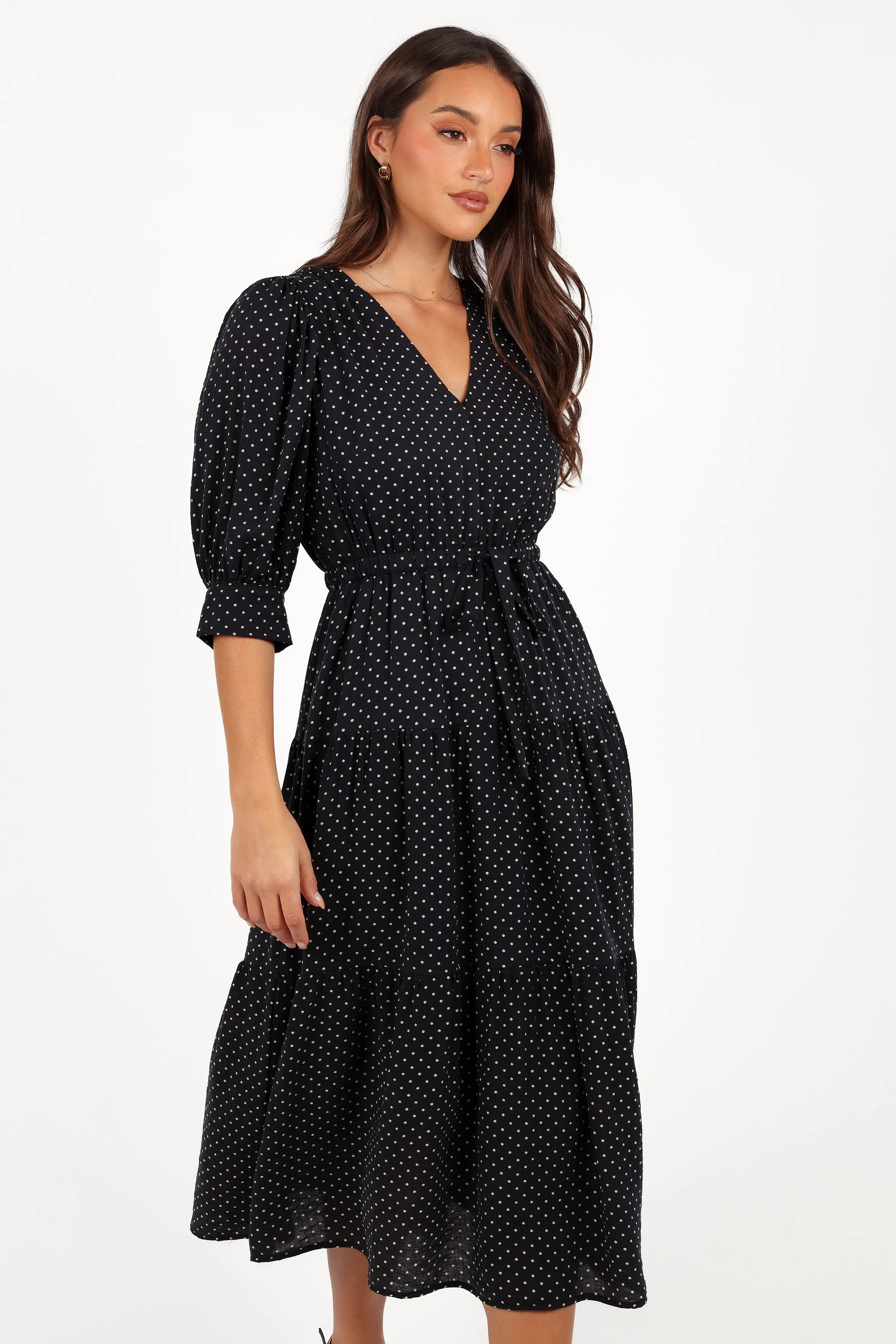 Moscow Midi Dress - Black Polka Dot sold by Petal & Pup product image thumbnail 4