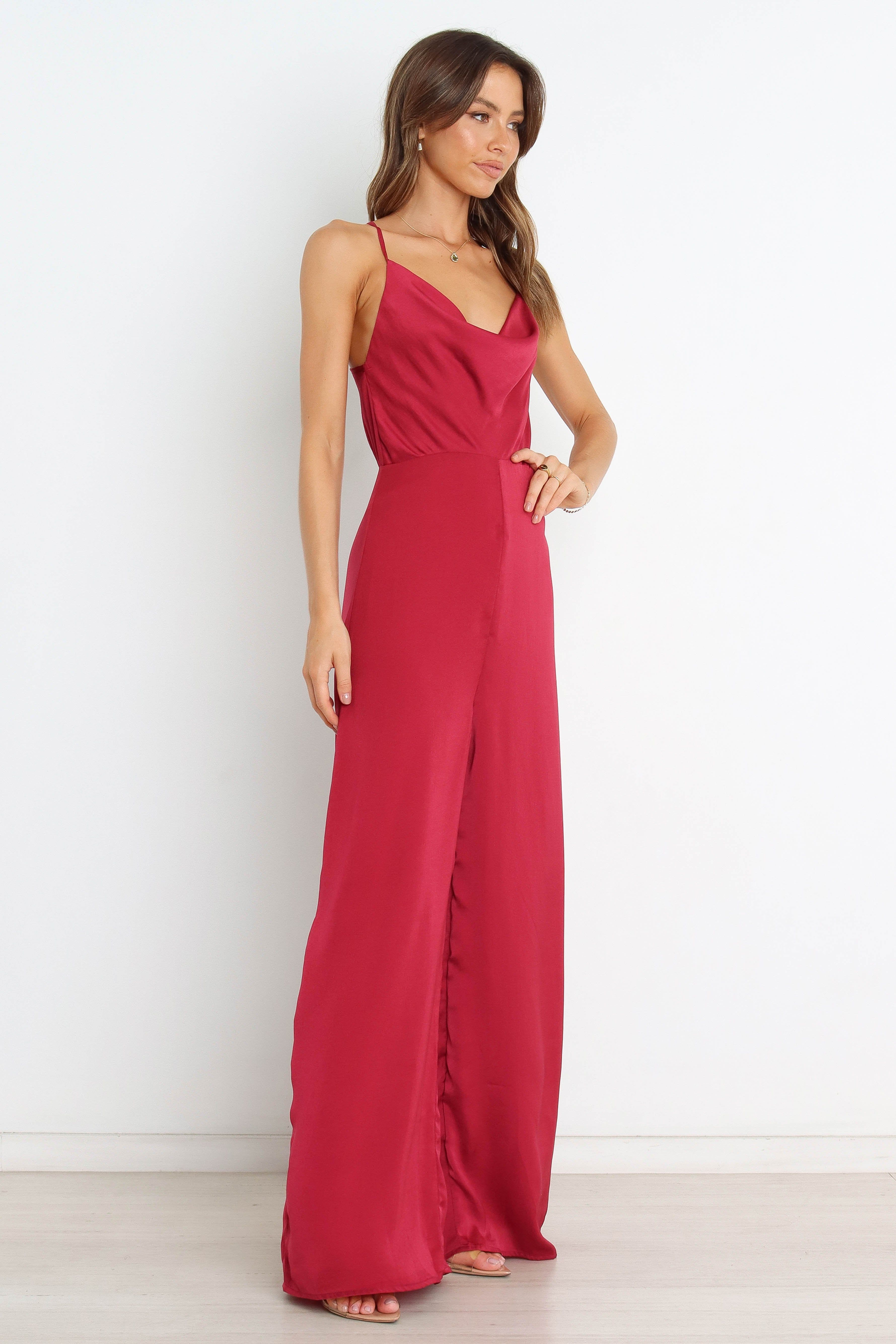 Sapphire Jumpsuit - Wine sold by Petal & Pup product image thumbnail 6