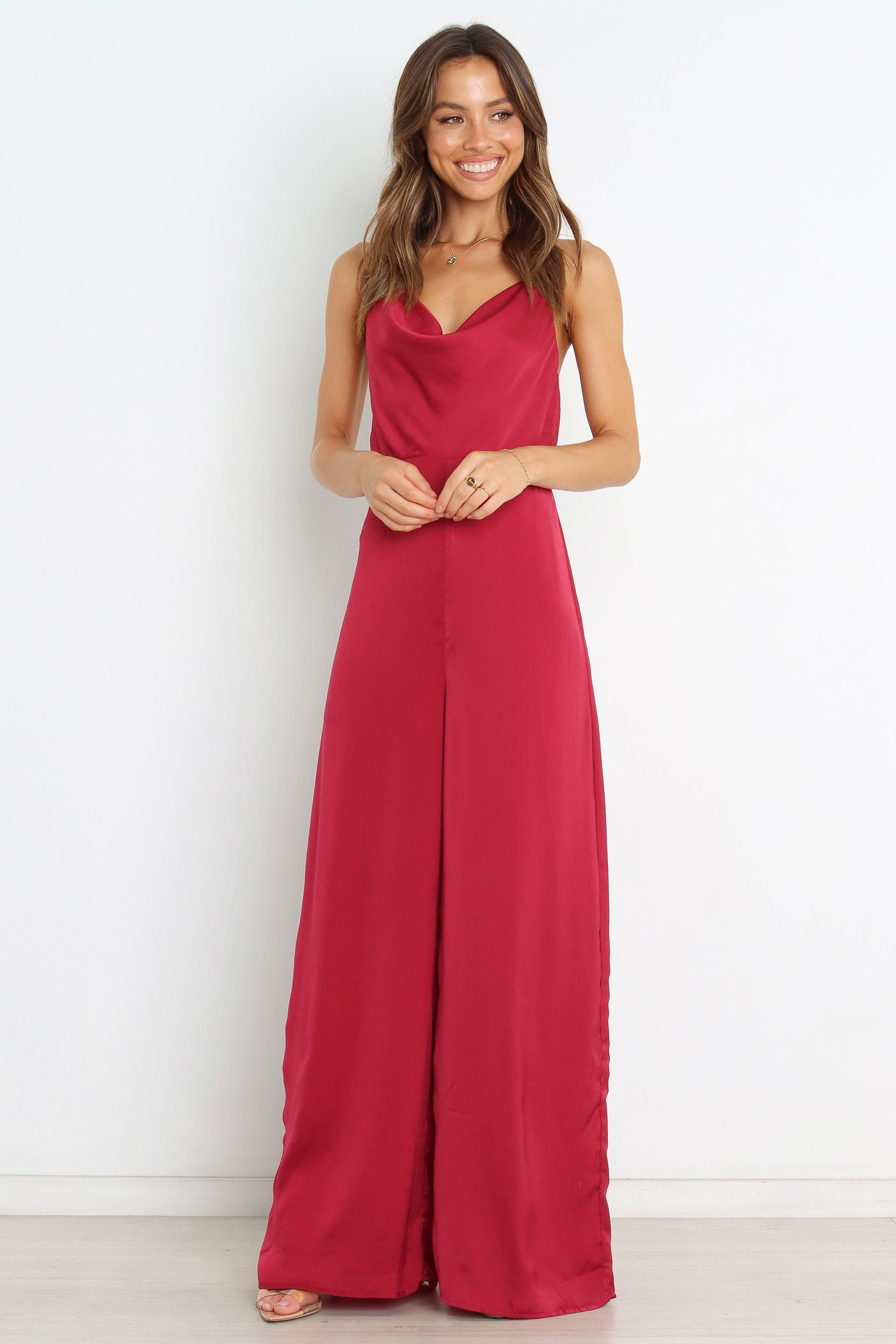 Sapphire Jumpsuit - Wine sold by Petal & Pup product image thumbnail 2