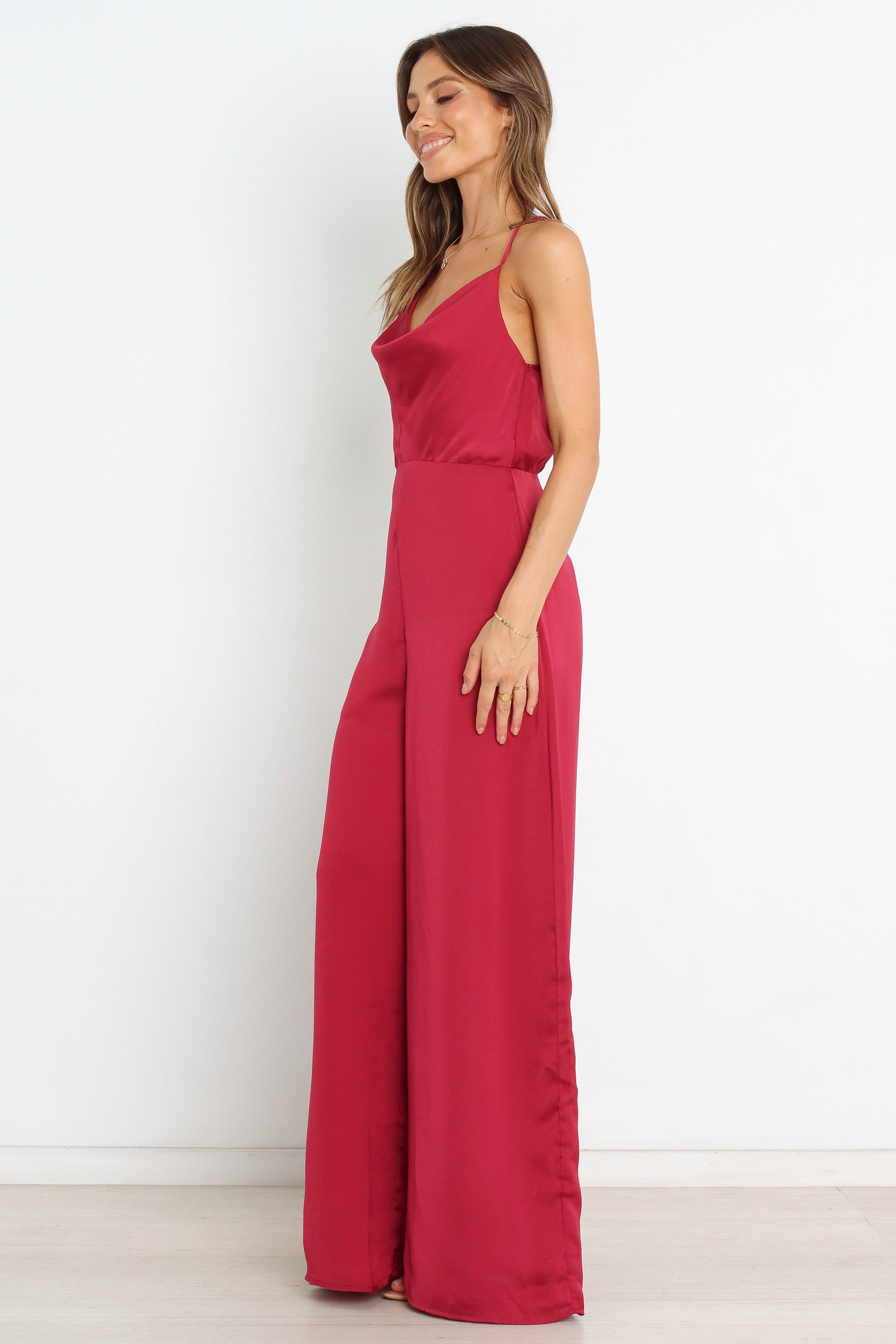 Sapphire Jumpsuit - Wine sold by Petal & Pup product image thumbnail 4