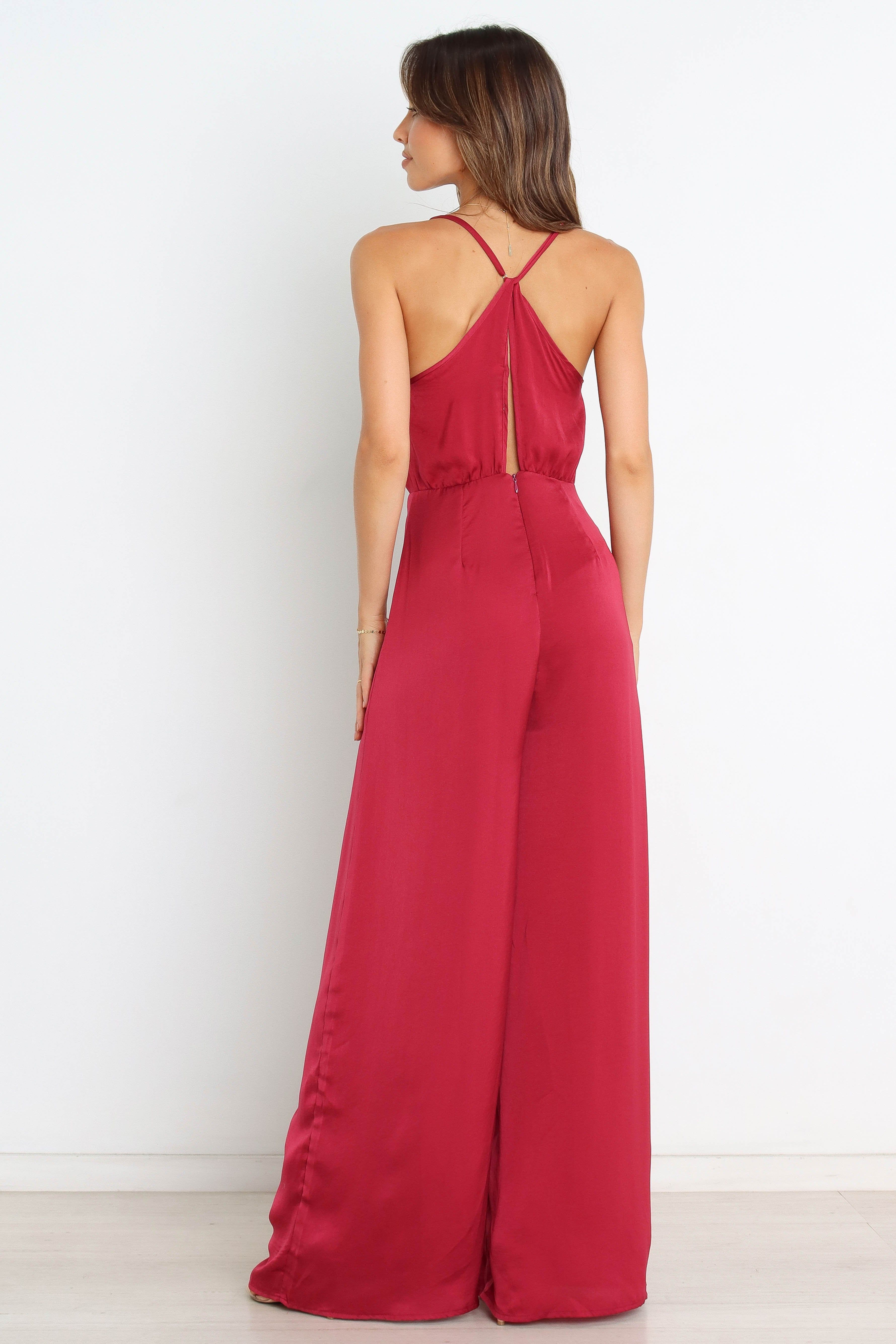 Sapphire Jumpsuit - Wine sold by Petal & Pup product image thumbnail 5