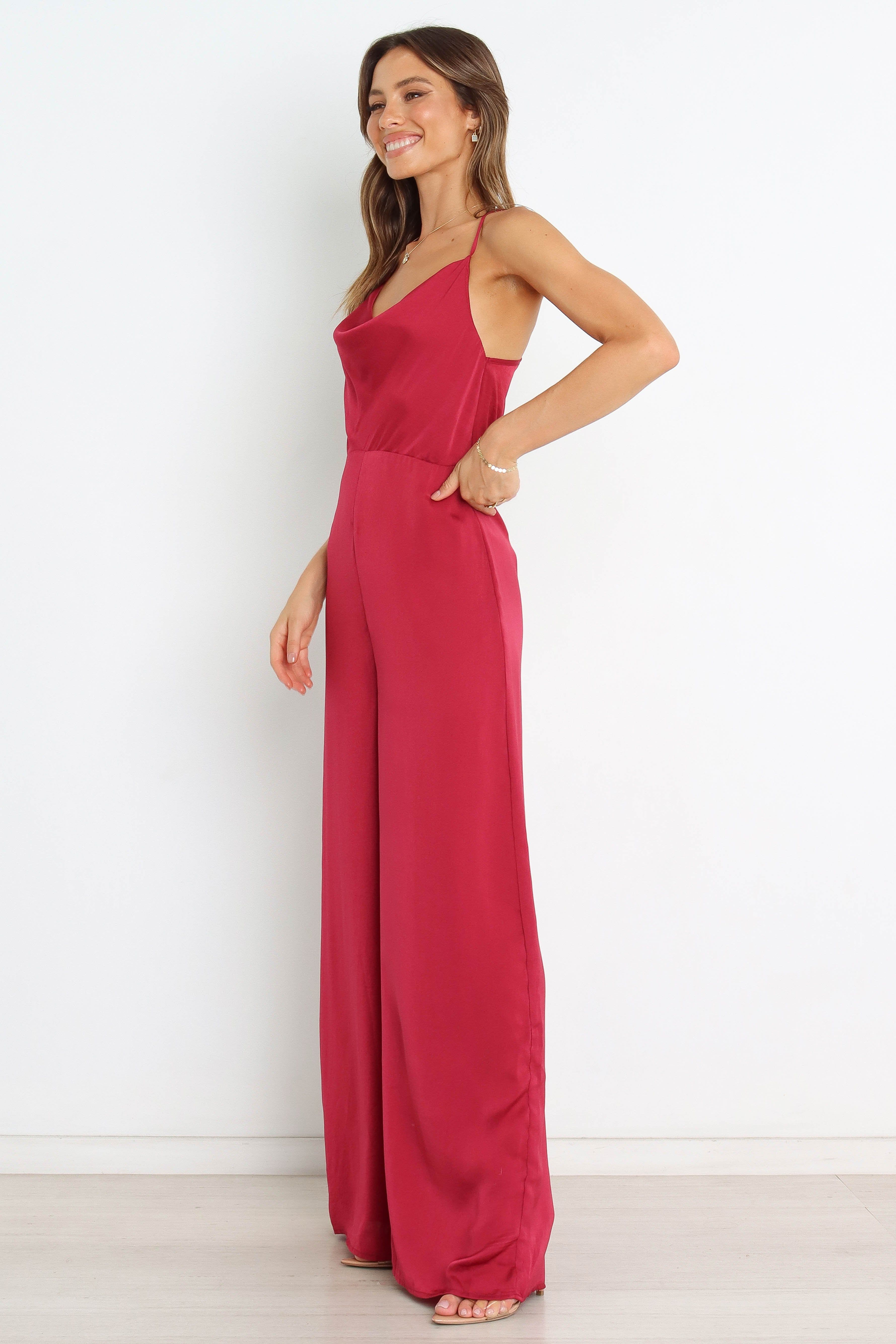 Sapphire Jumpsuit - Wine sold by Petal & Pup product image thumbnail 3