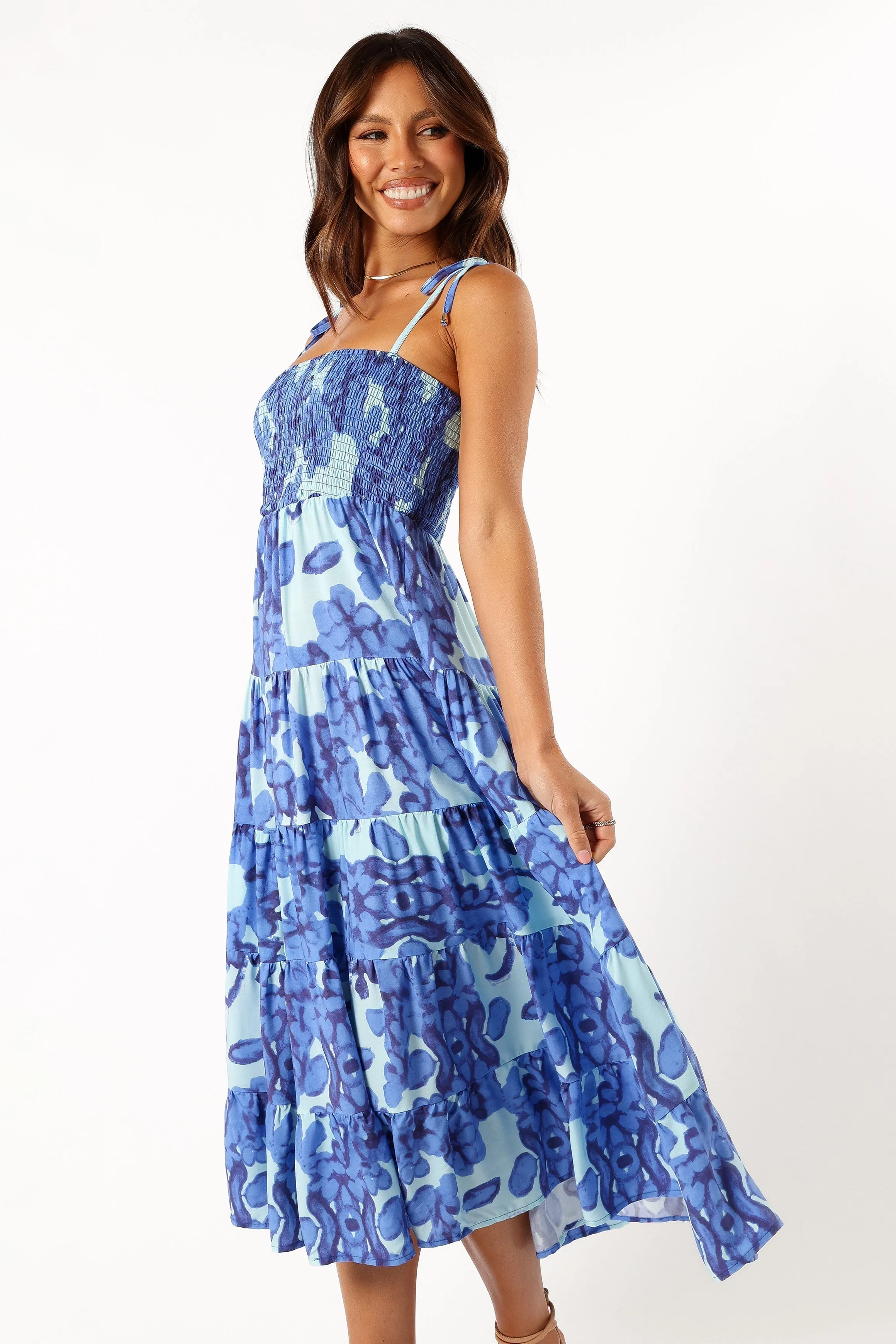 Amarie Midi Dress - Blue sold by Petal & Pup