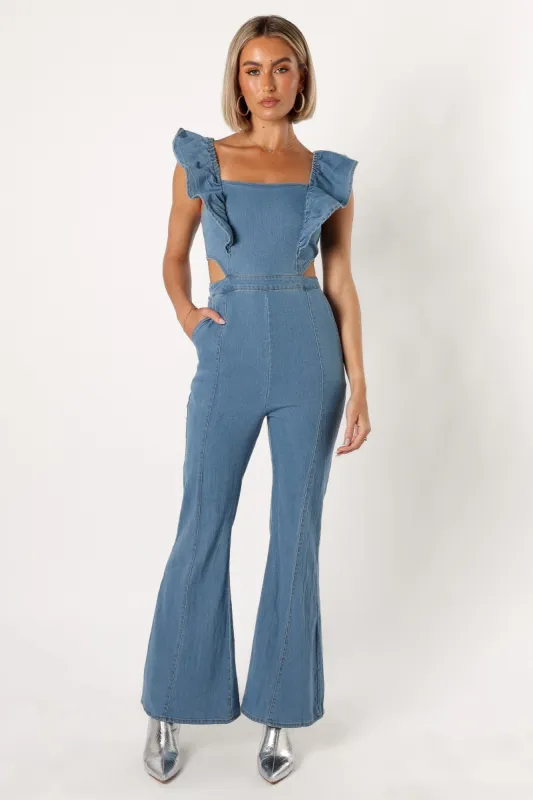 Kimmie Jumpsuit - Medium Denim sold by Petal & Pup