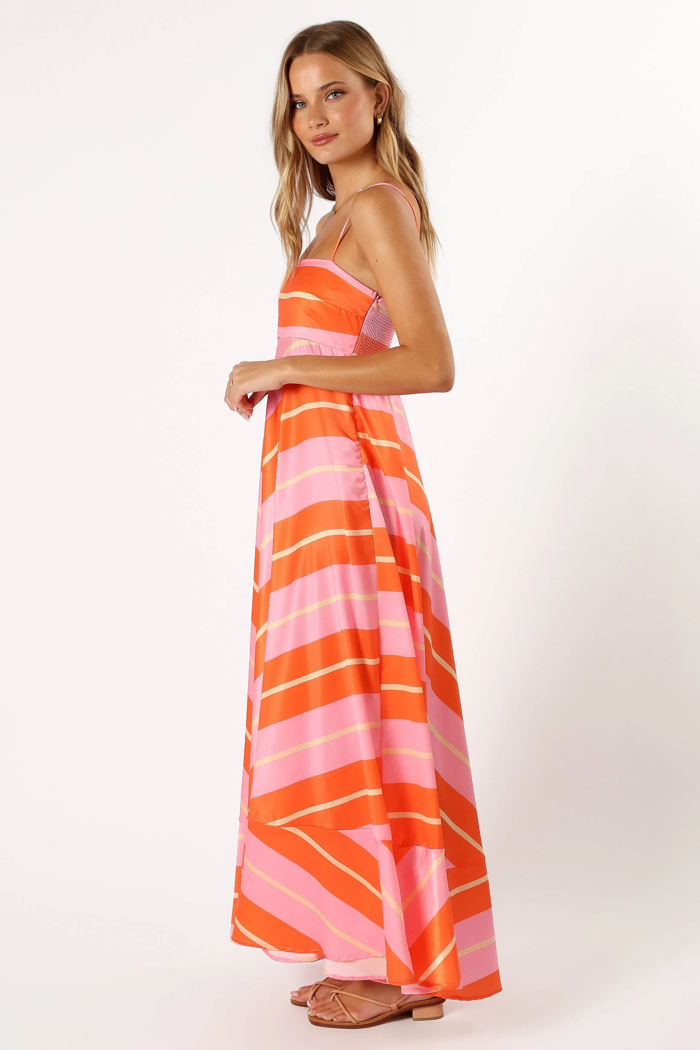 Collie Midi Dress - Orange Stripe sold by Petal & Pup product image thumbnail 5