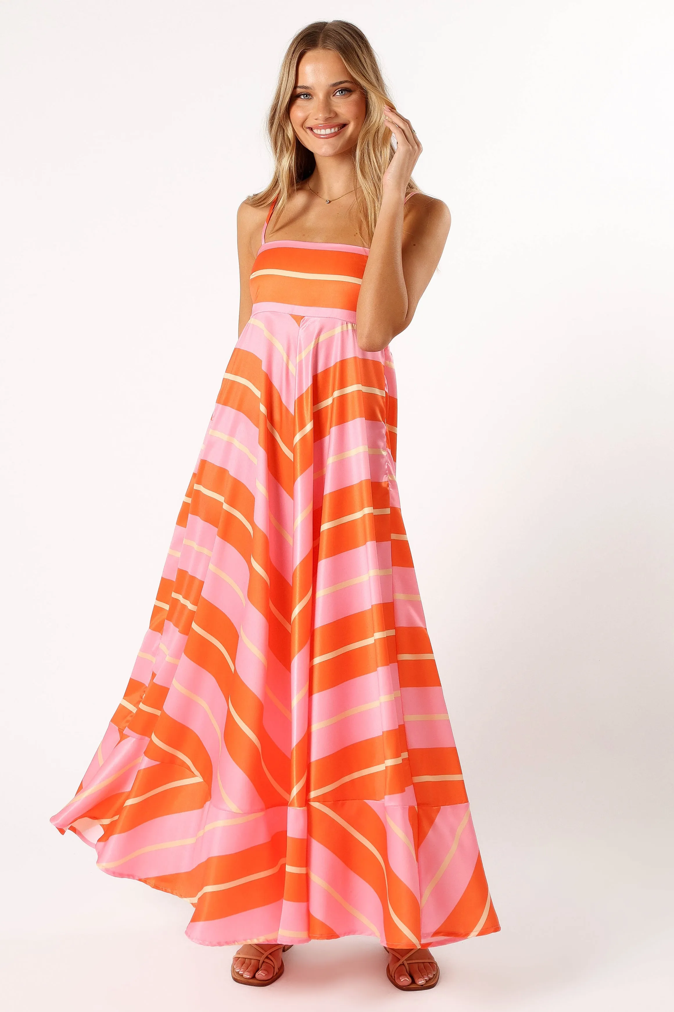 Collie Midi Dress - Orange Stripe sold by Petal & Pup product image thumbnail 3
