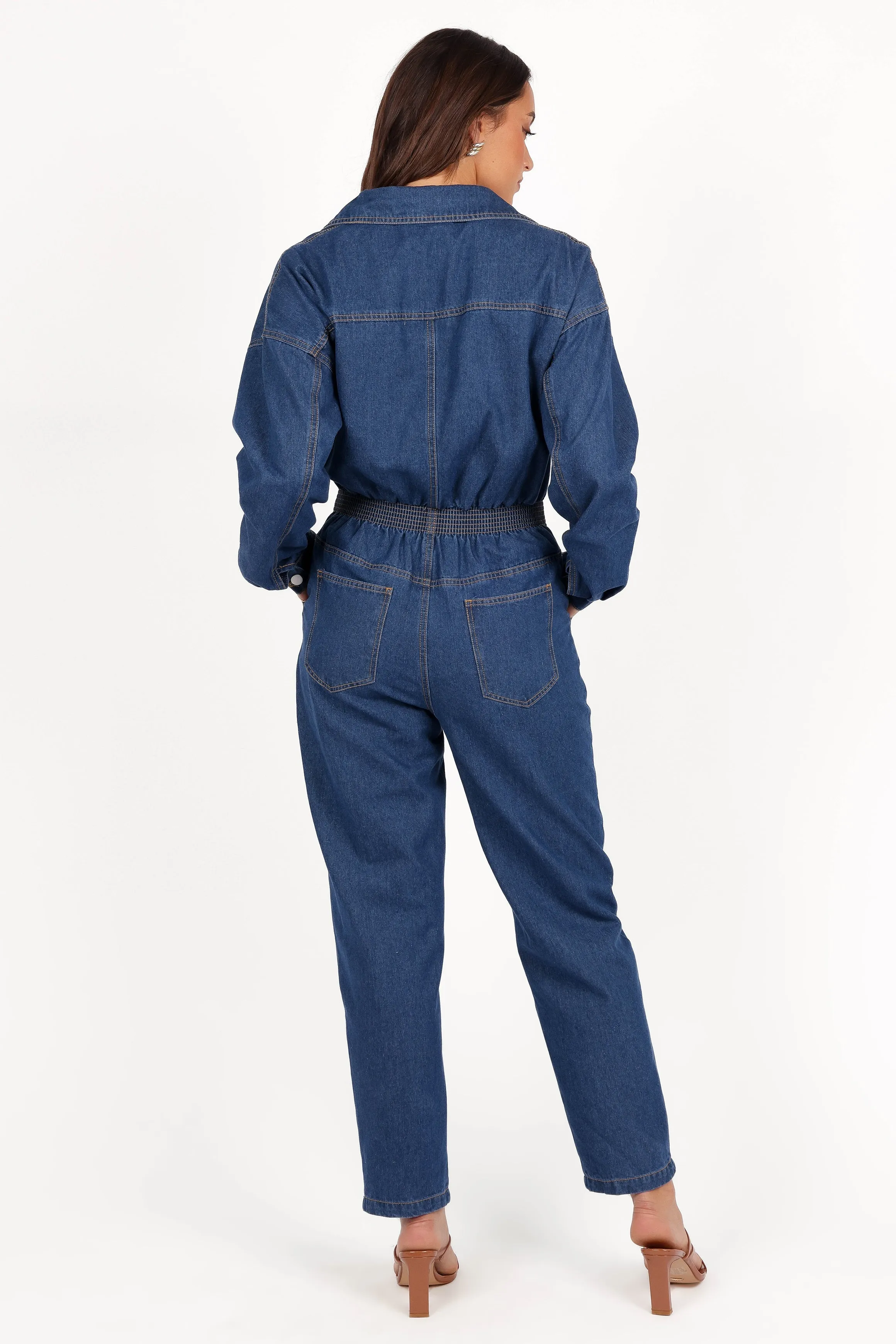 Rosa Denim Jumpsuit - Dark Denim sold by Petal & Pup product image thumbnail 5
