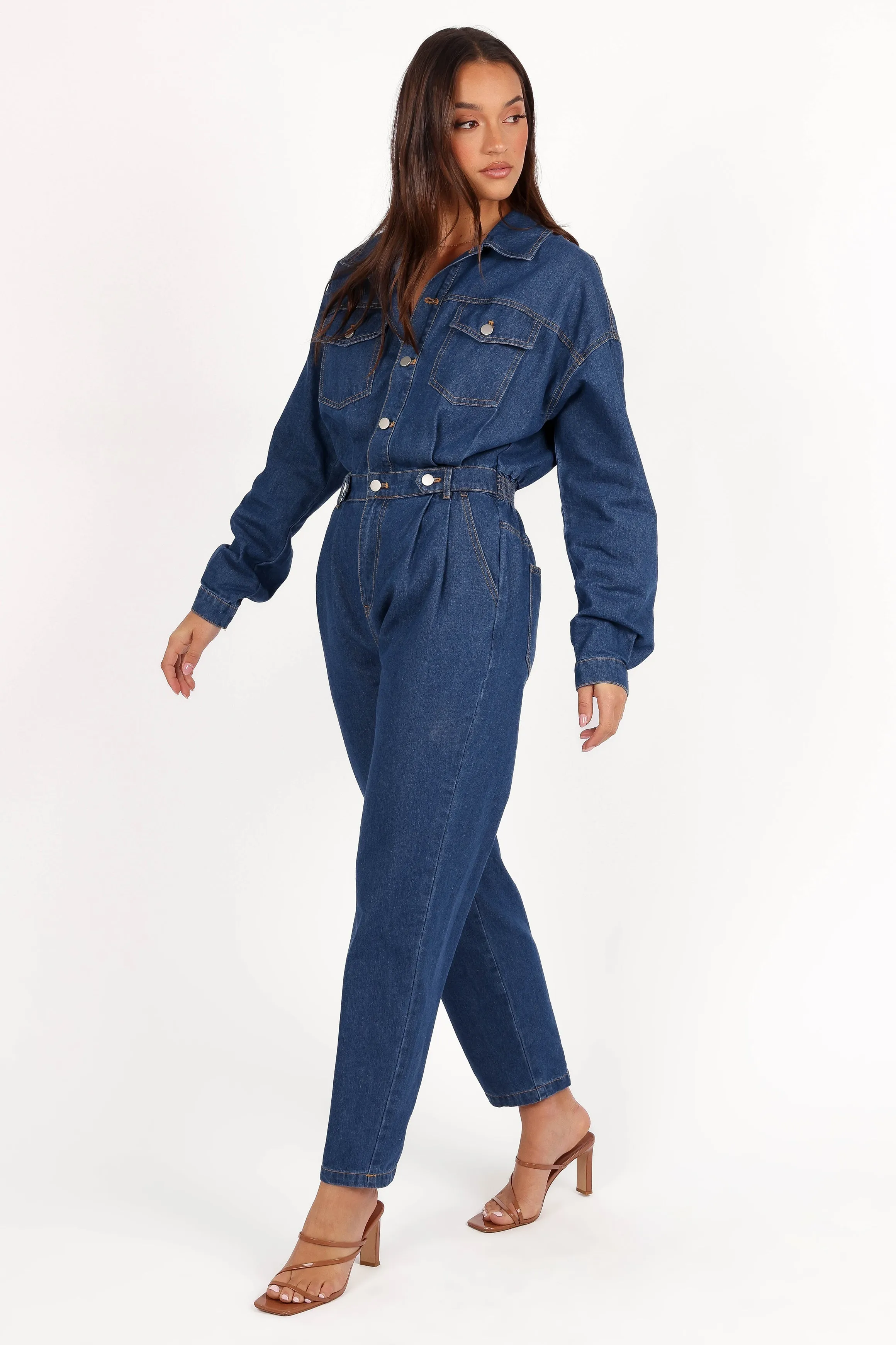 Rosa Denim Jumpsuit - Dark Denim sold by Petal & Pup product image thumbnail 3
