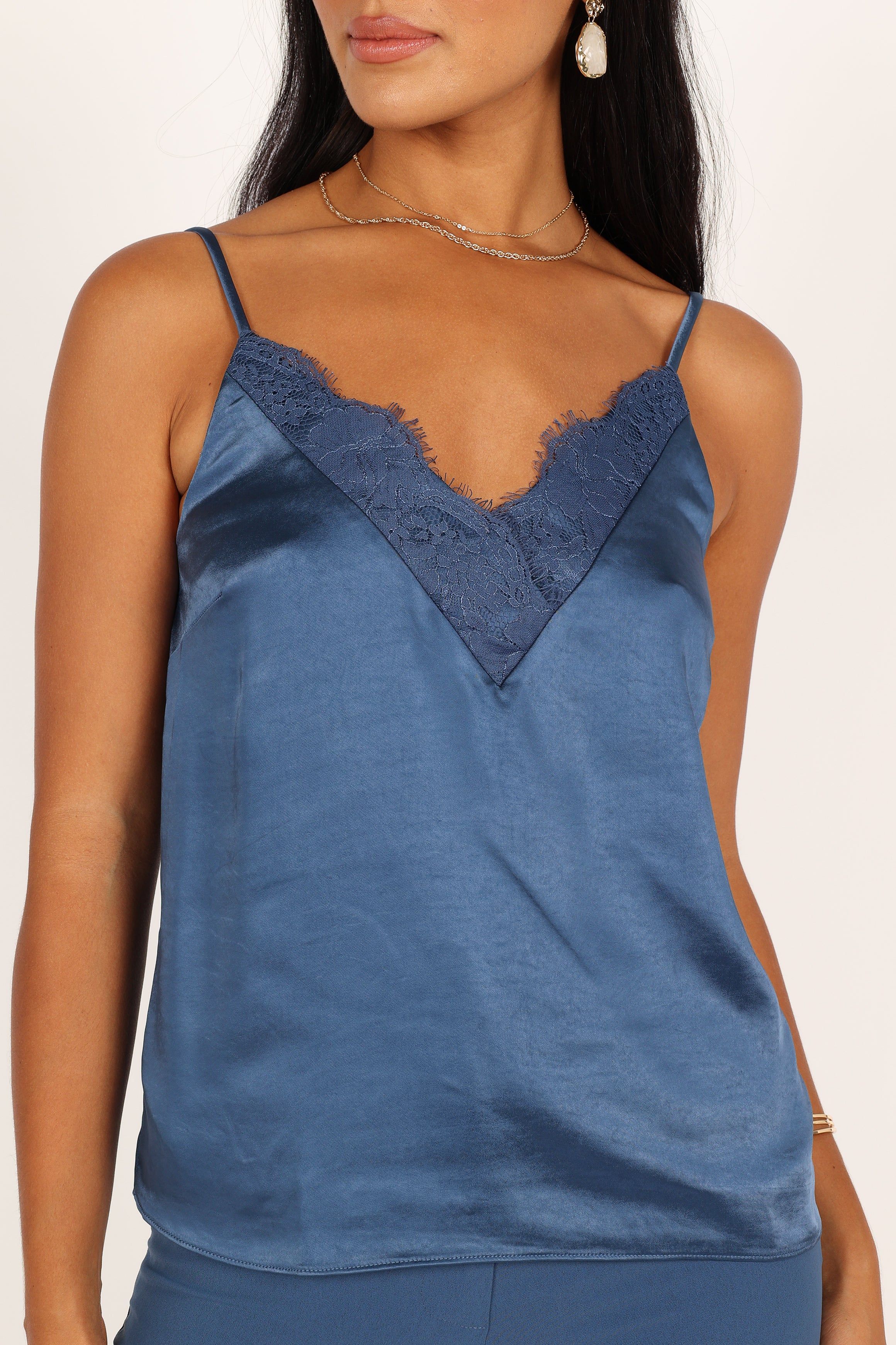 Brigid Lace Cami Top - Smokey Blue sold by Petal & Pup product image thumbnail 2