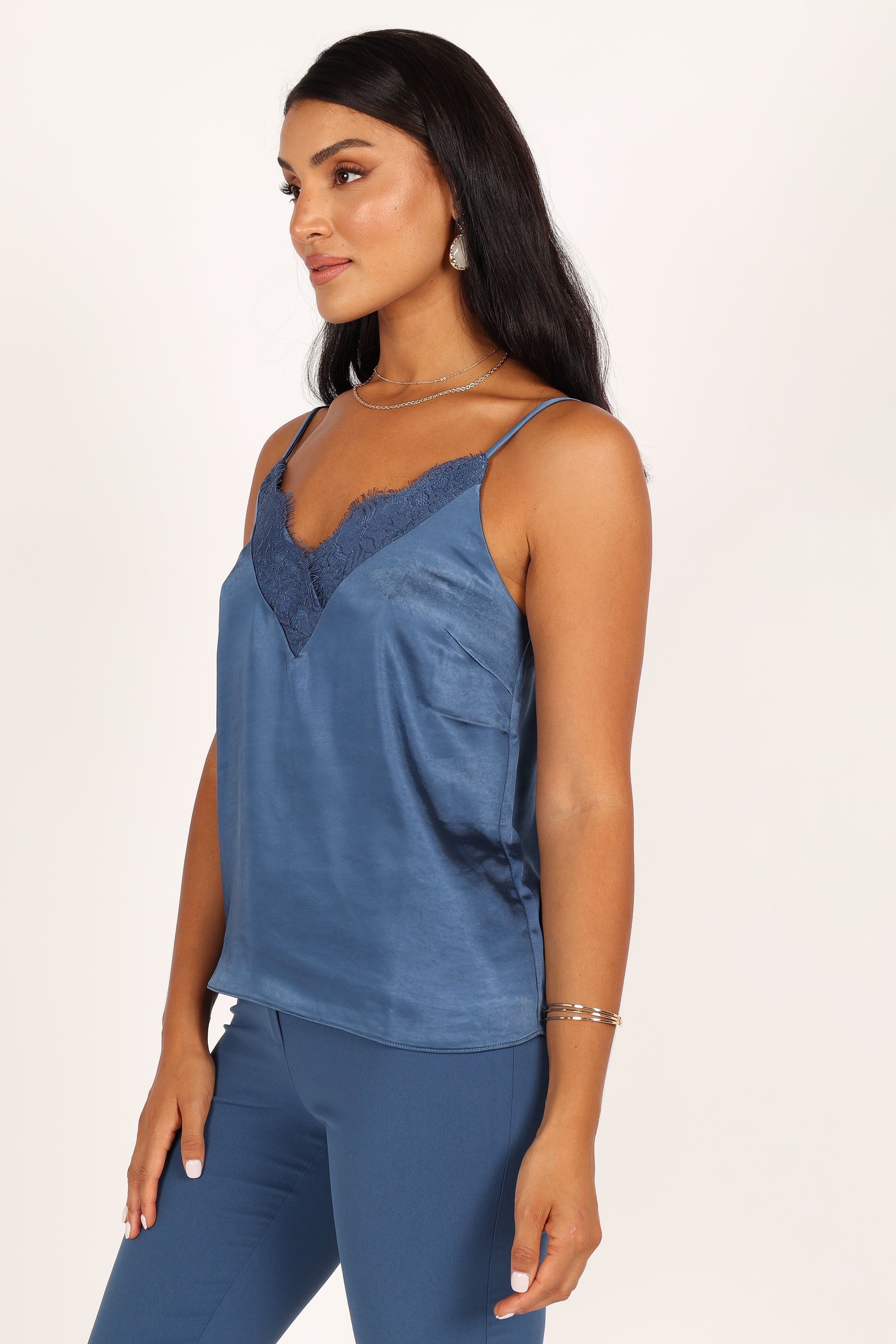 Brigid Lace Cami Top - Smokey Blue sold by Petal & Pup product image thumbnail 4