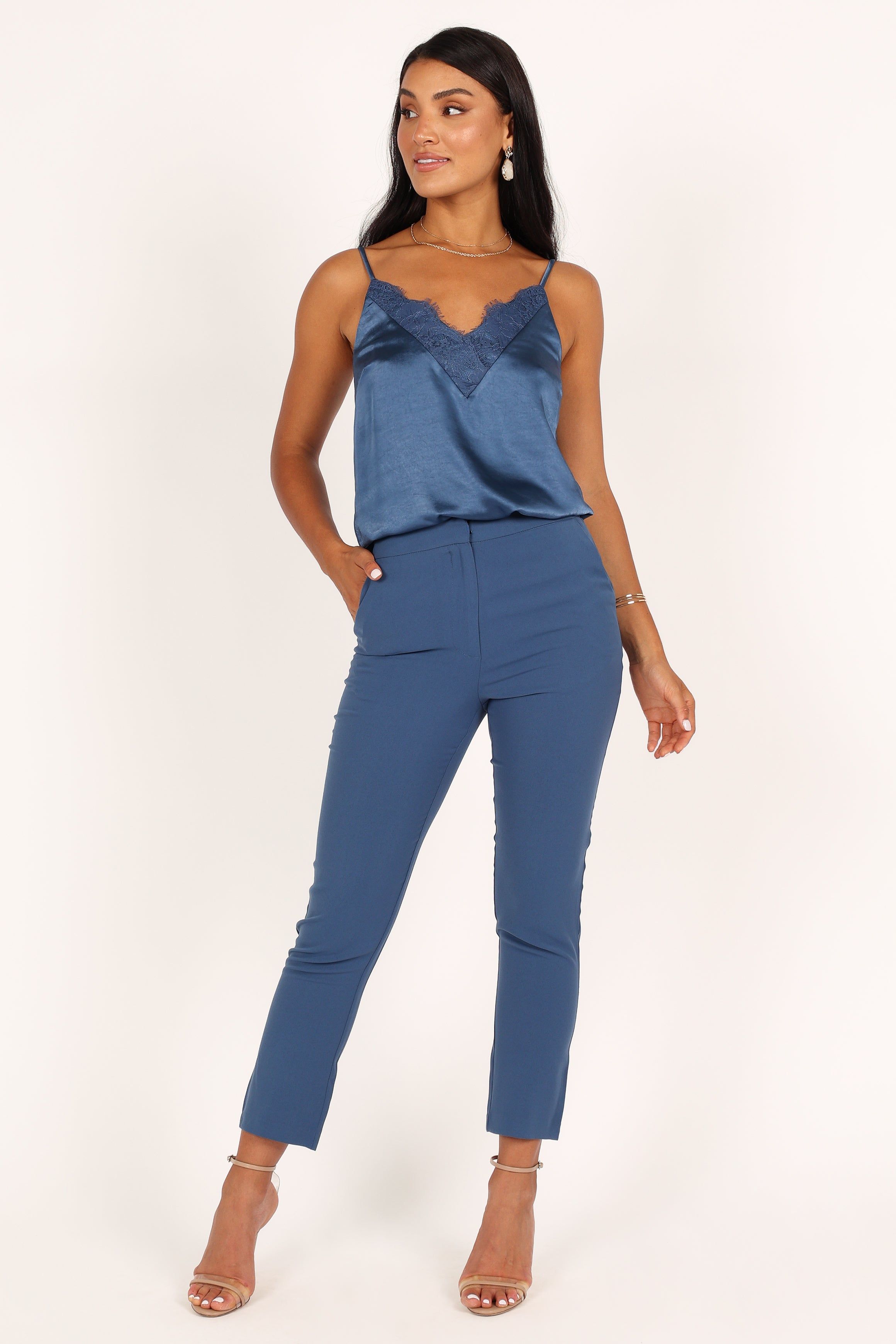 Brigid Lace Cami Top - Smokey Blue sold by Petal & Pup product image thumbnail 8