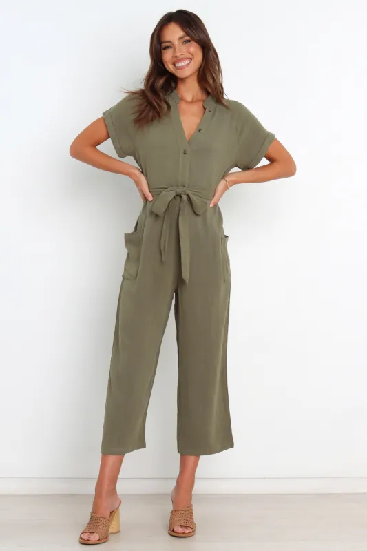 Archie Jumpsuit - Olive sold by Petal & Pup