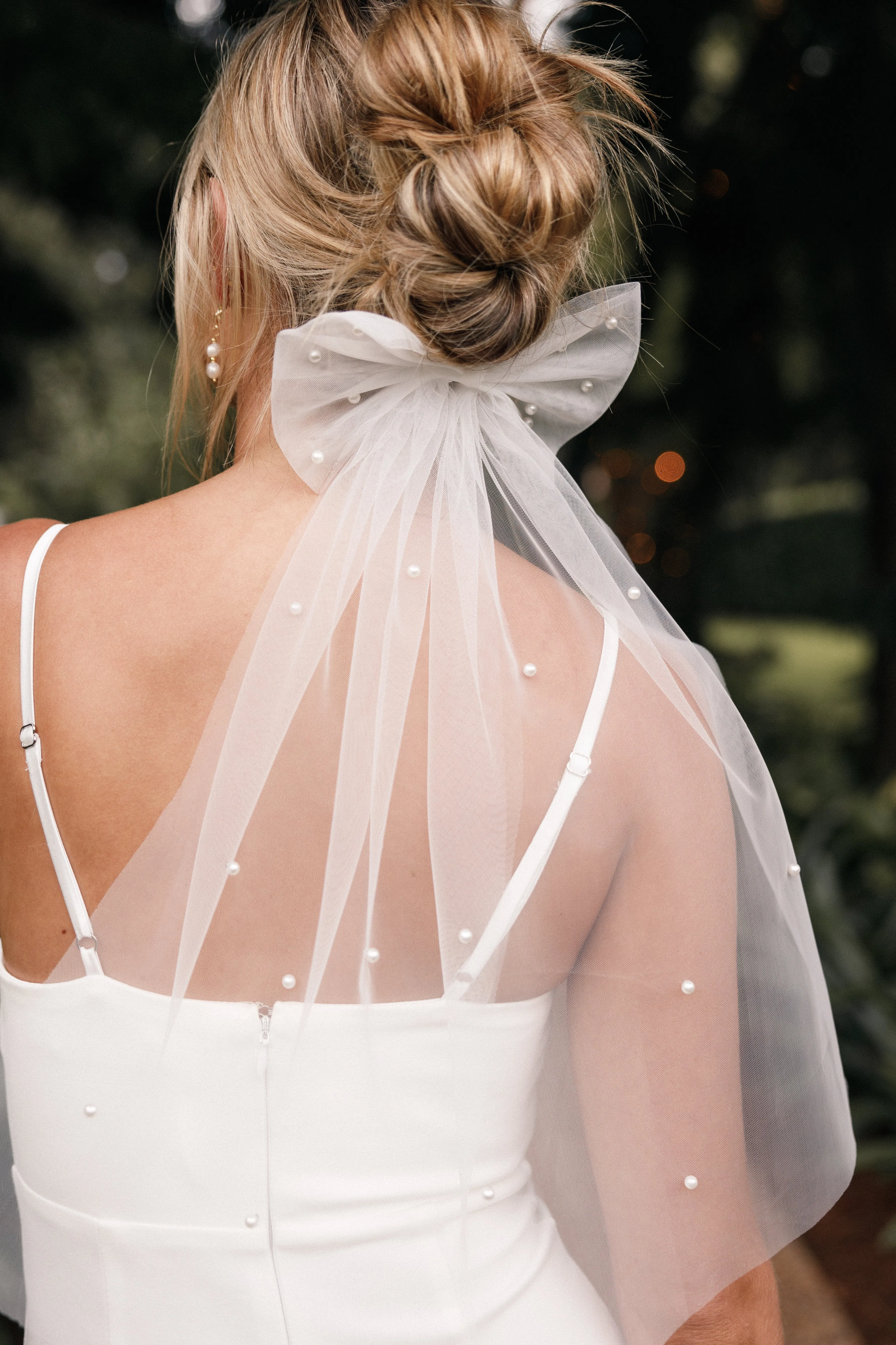 Cora Hair Bow - White sold by Petal & Pup