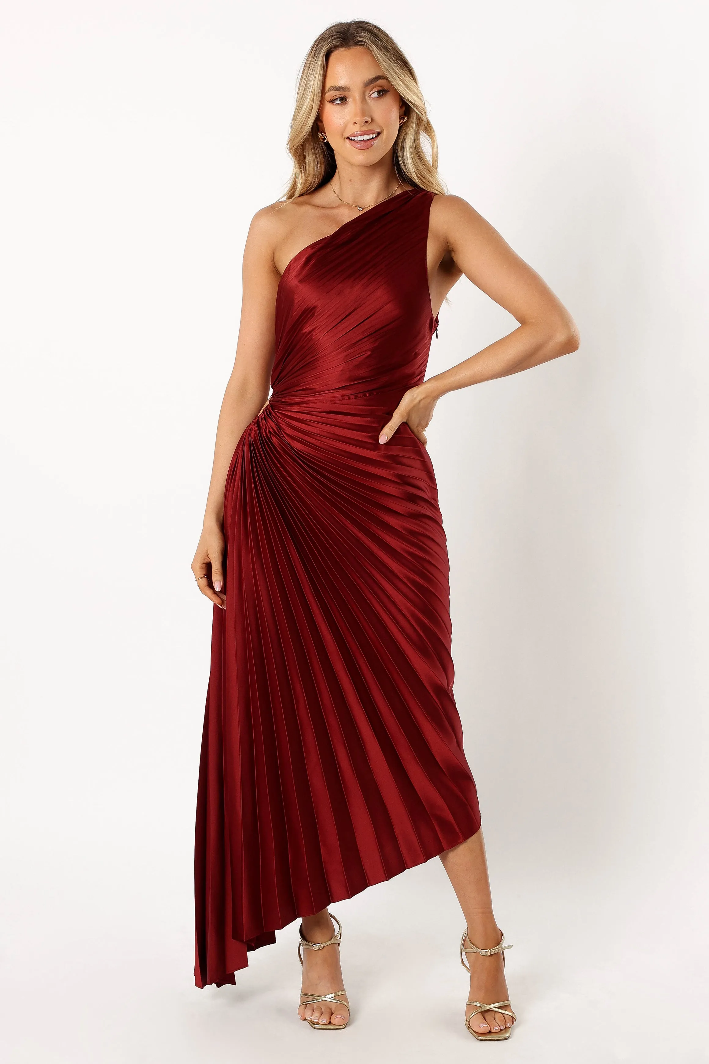 Kleo One Shoulder Maxi Dress - Merlot sold by Petal & Pup product image thumbnail 2