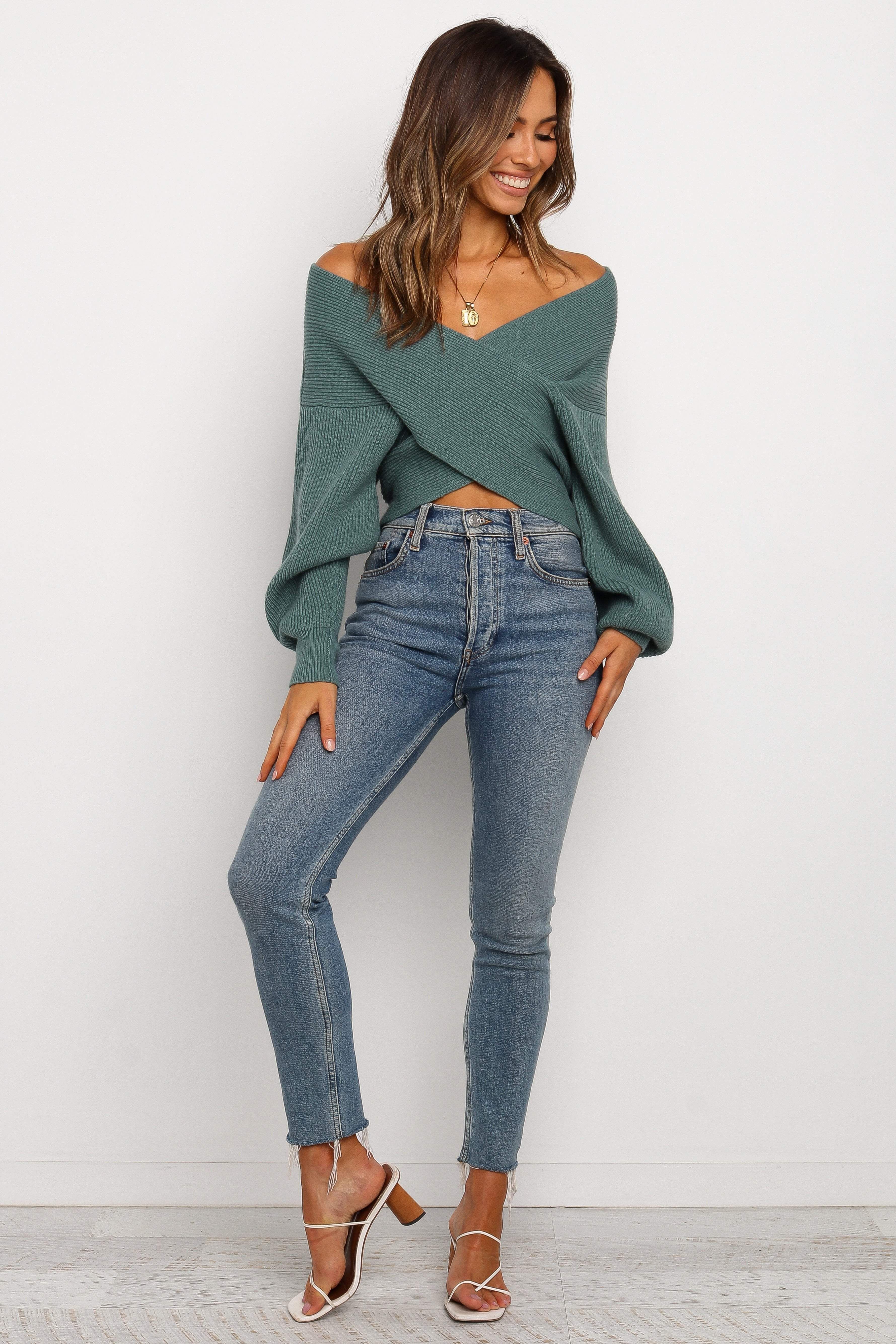 Langton Knit Sweater - Green sold by Petal & Pup