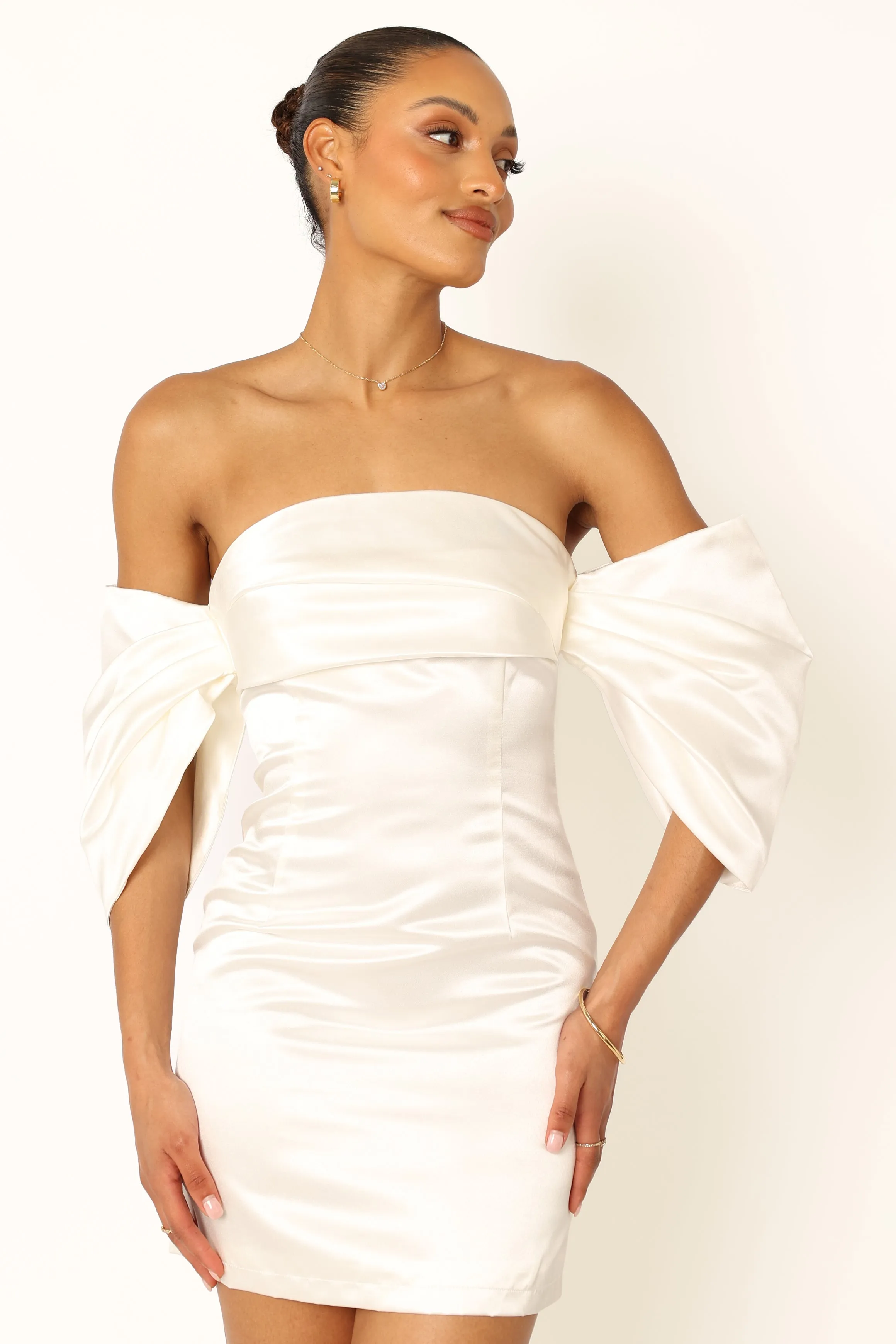 Nisha Strapless Mini Dress - White sold by Petal & Pup product image thumbnail 5